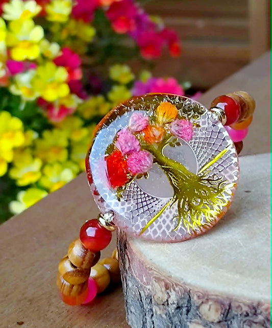 Bracelet Gypsophile Fleur de carotte Agate