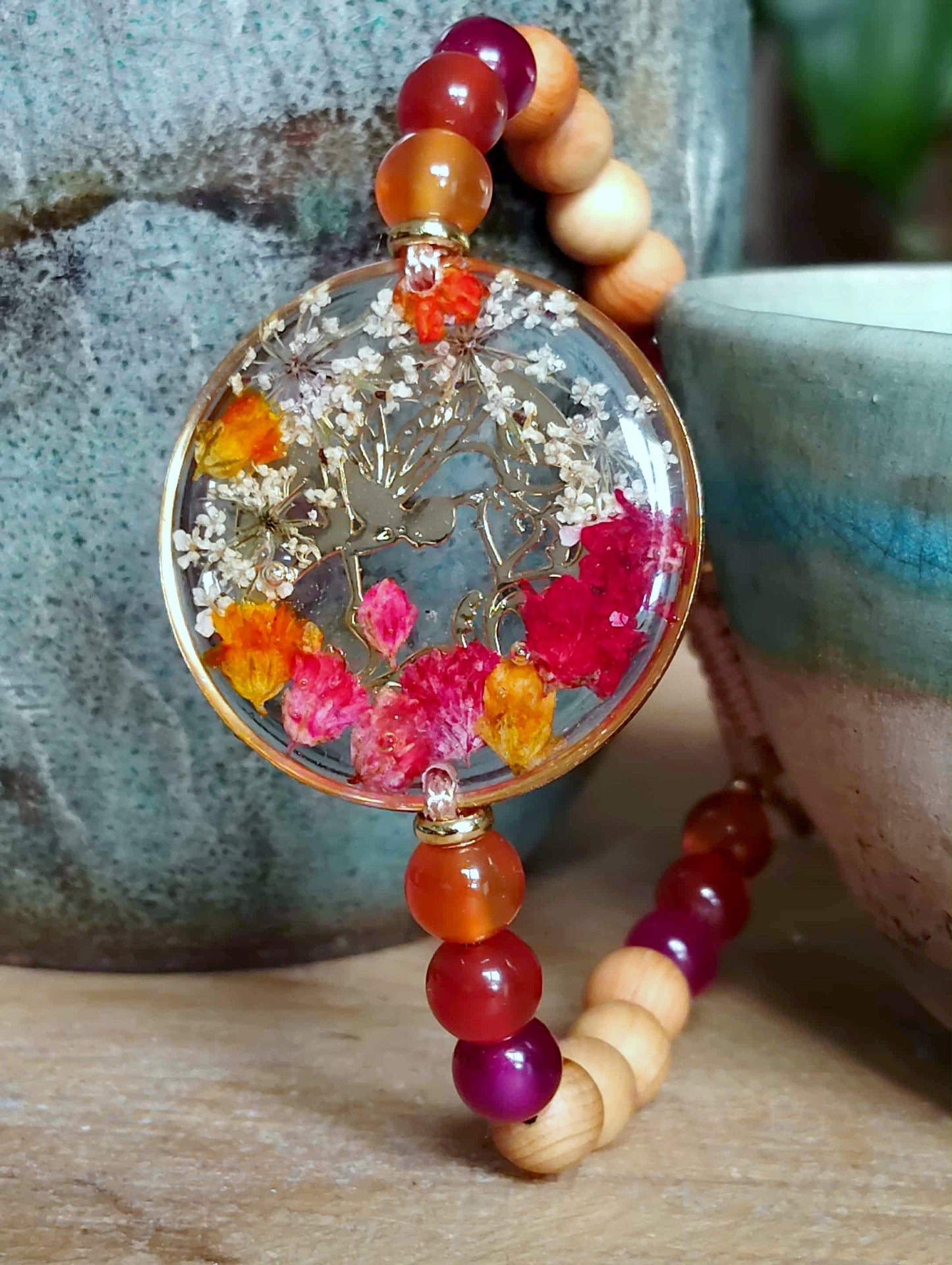 Bracelet Gypsophile Fleur de carotte Agate