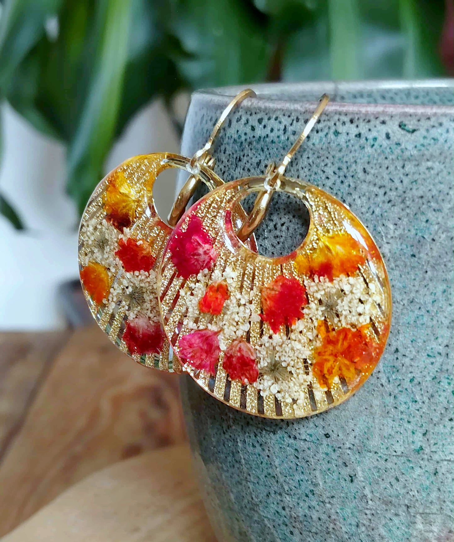 Boucles d'oreille Gypsophiles Fleur de carotte