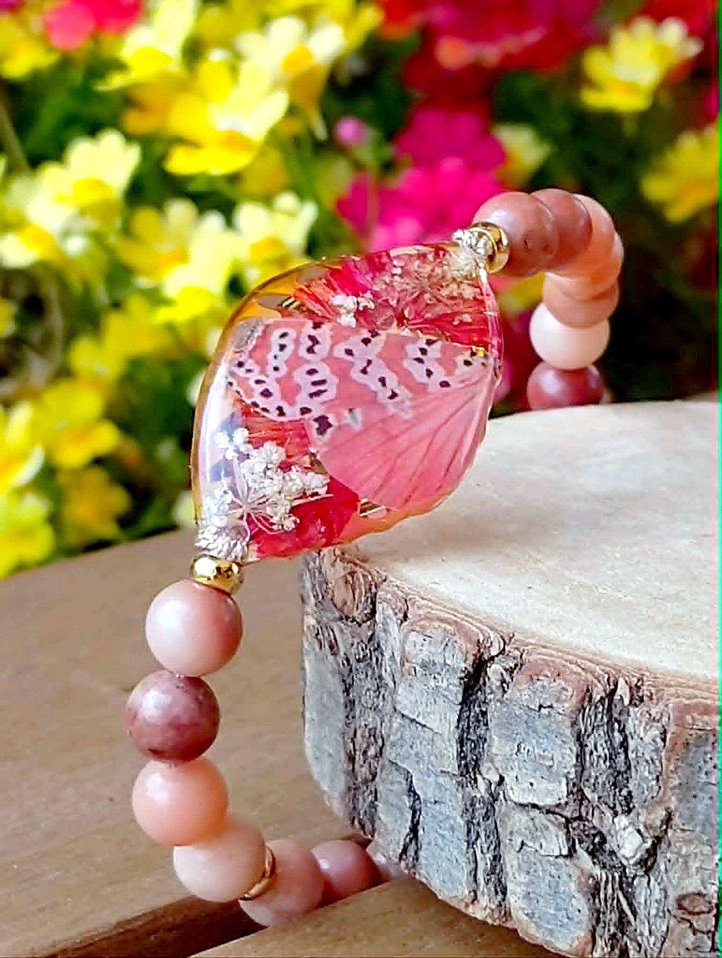 Bracelet statice Fleur de carotte Aventurine