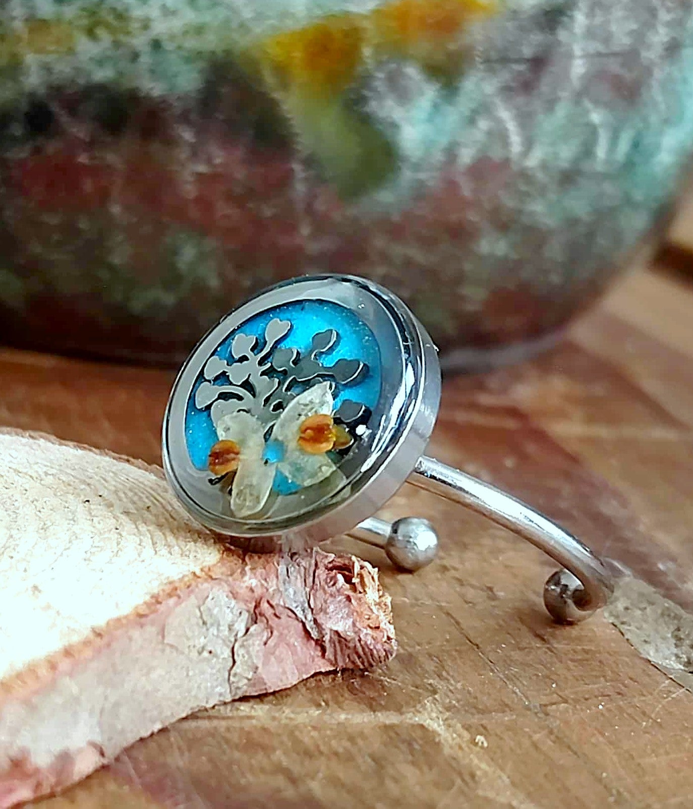 Bague Arbre de vie Fleur d'olivier