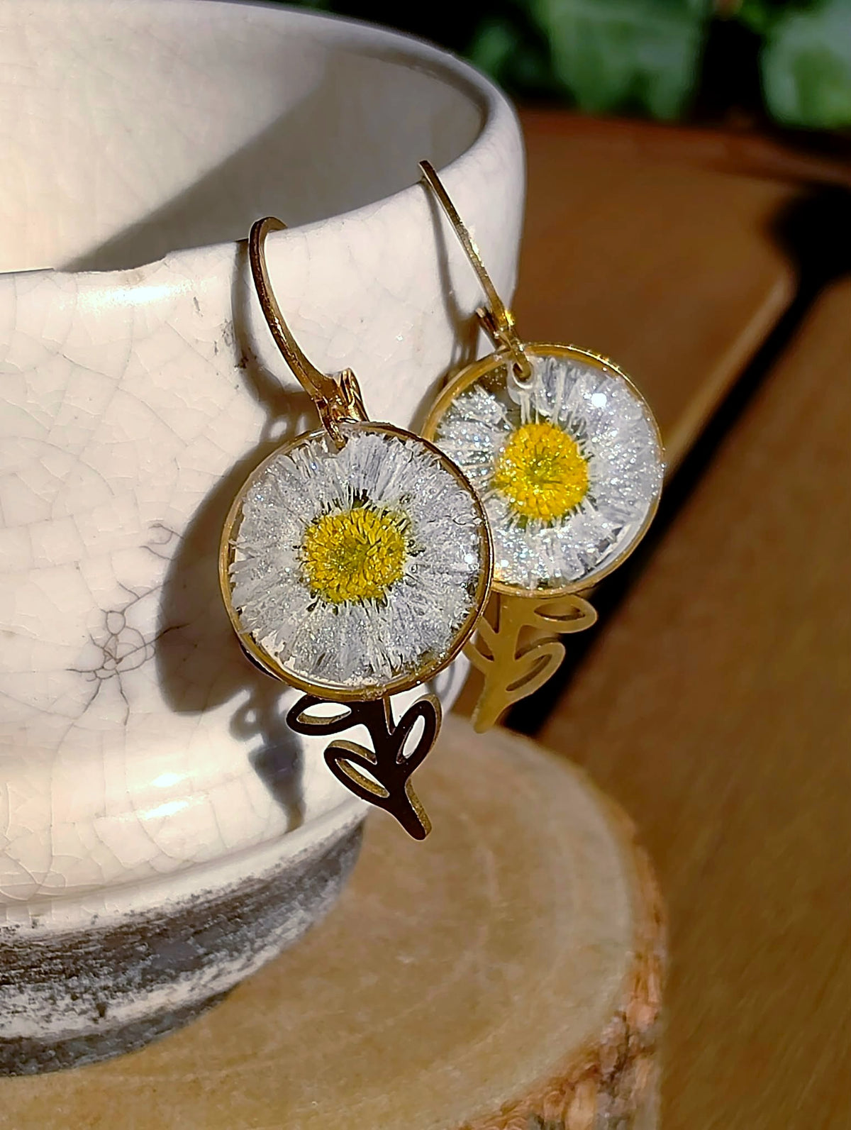 Boucles d'oreille Pâquerette