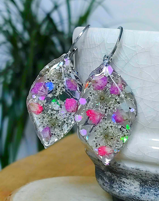 Boucles d'oreille Fleur de carotte Gypsophiles