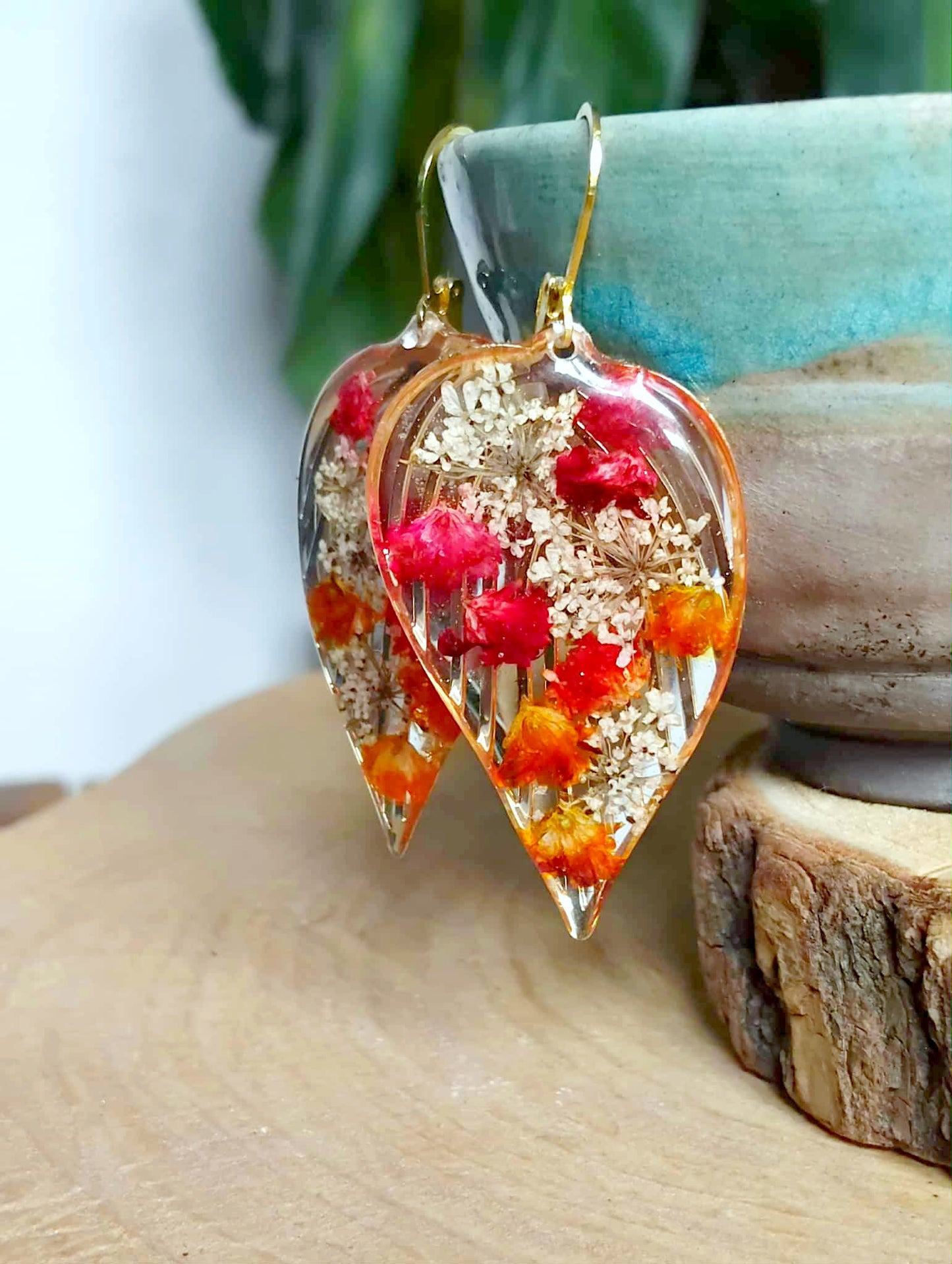 Boucles d'oreille Gypsophiles Fleur de carotte