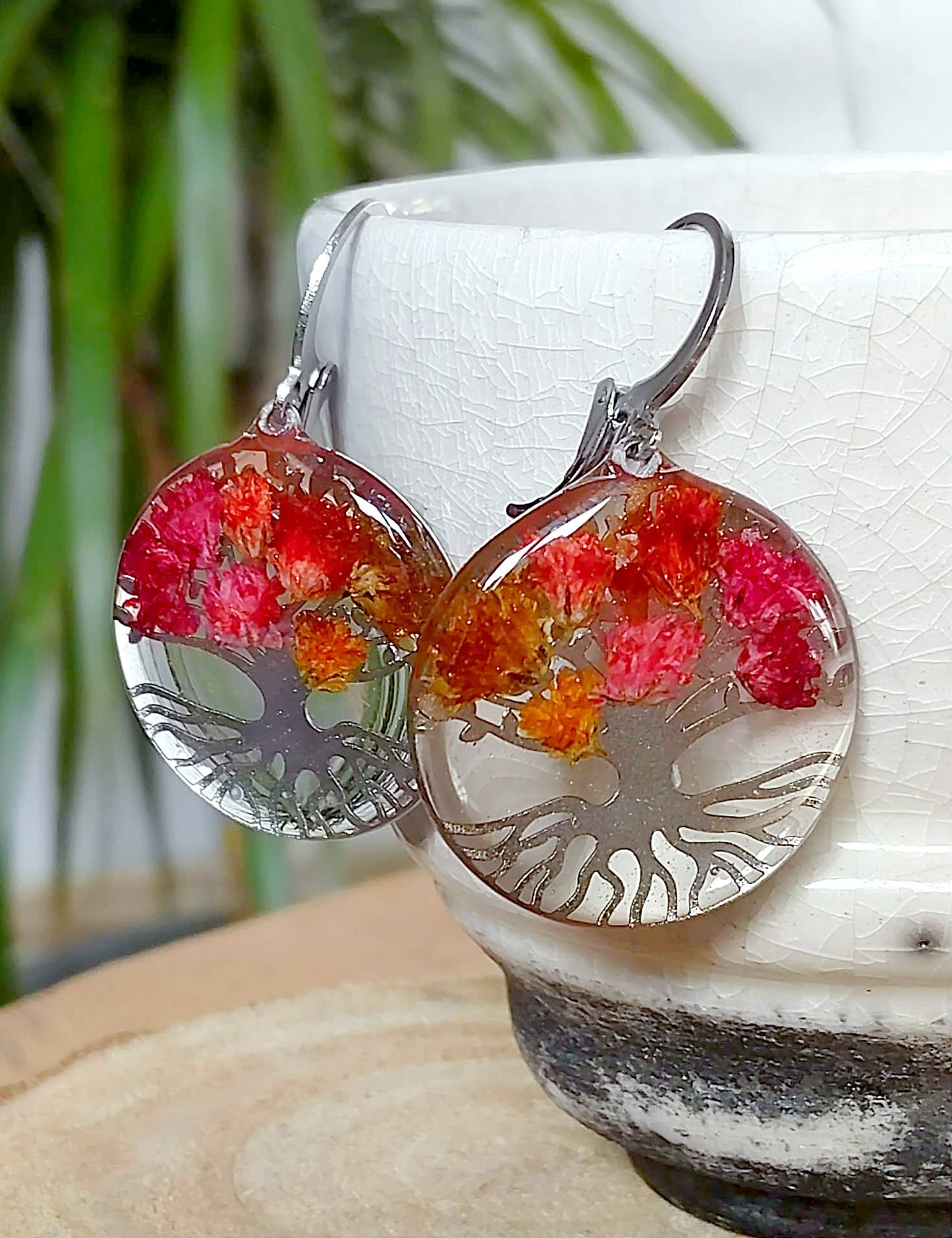 Boucles d'oreille Fleur de carotte Gypsophiles