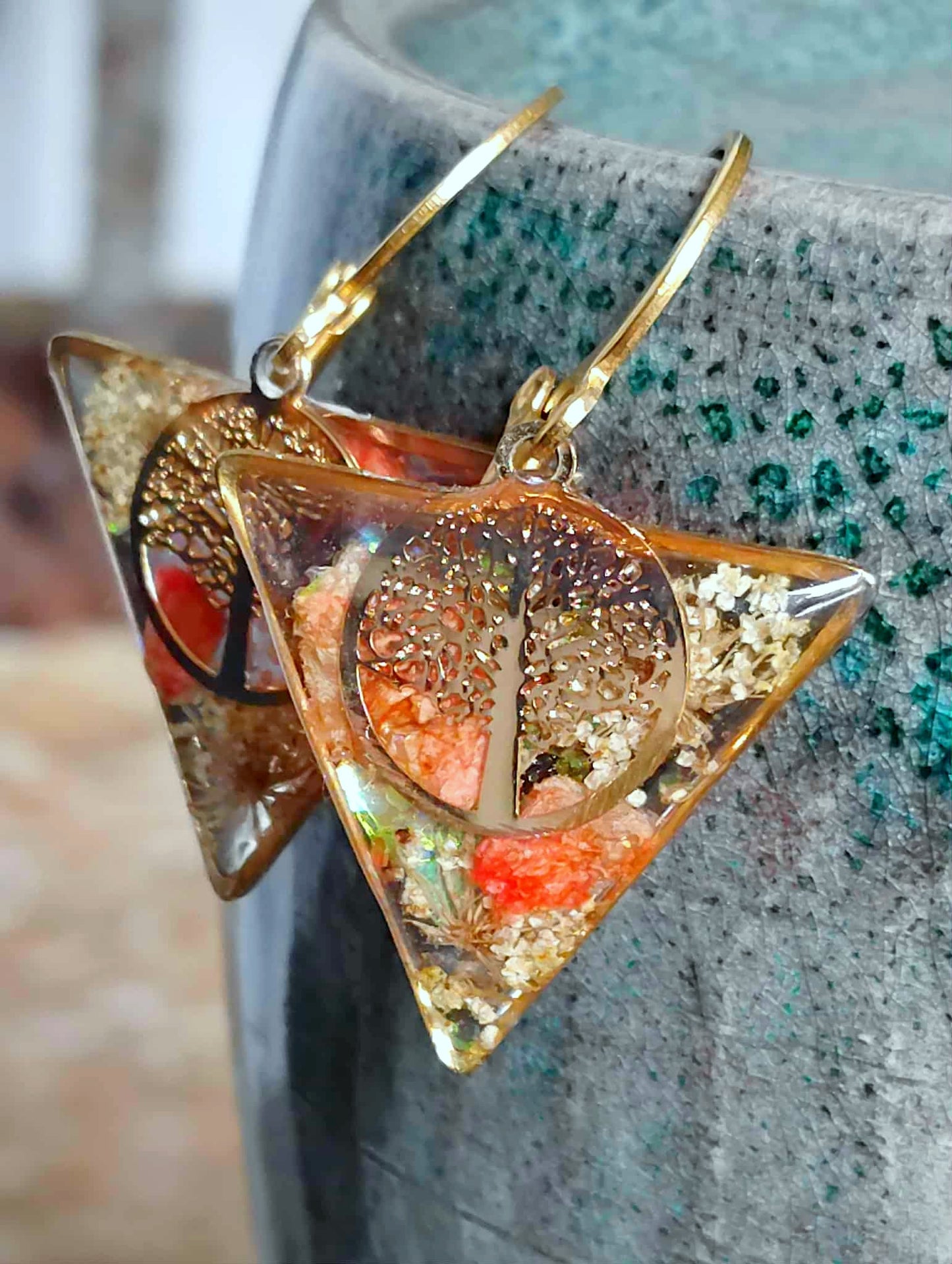 Boucles d'oreille Fleur de carotte Gypsophiles