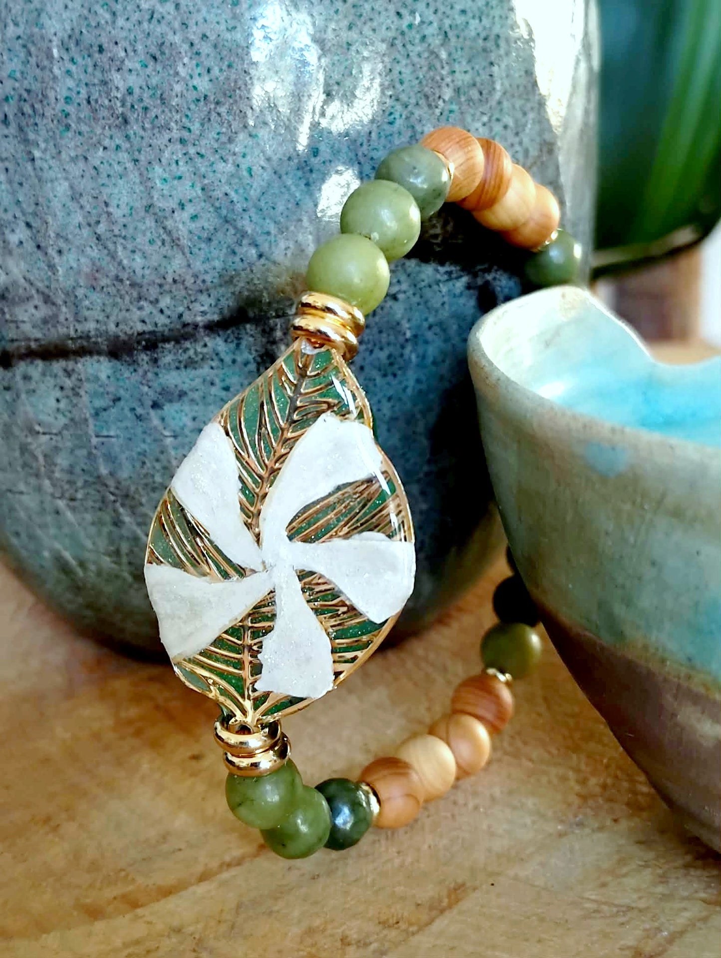 Bracelet Fleur de Jasmin Jade