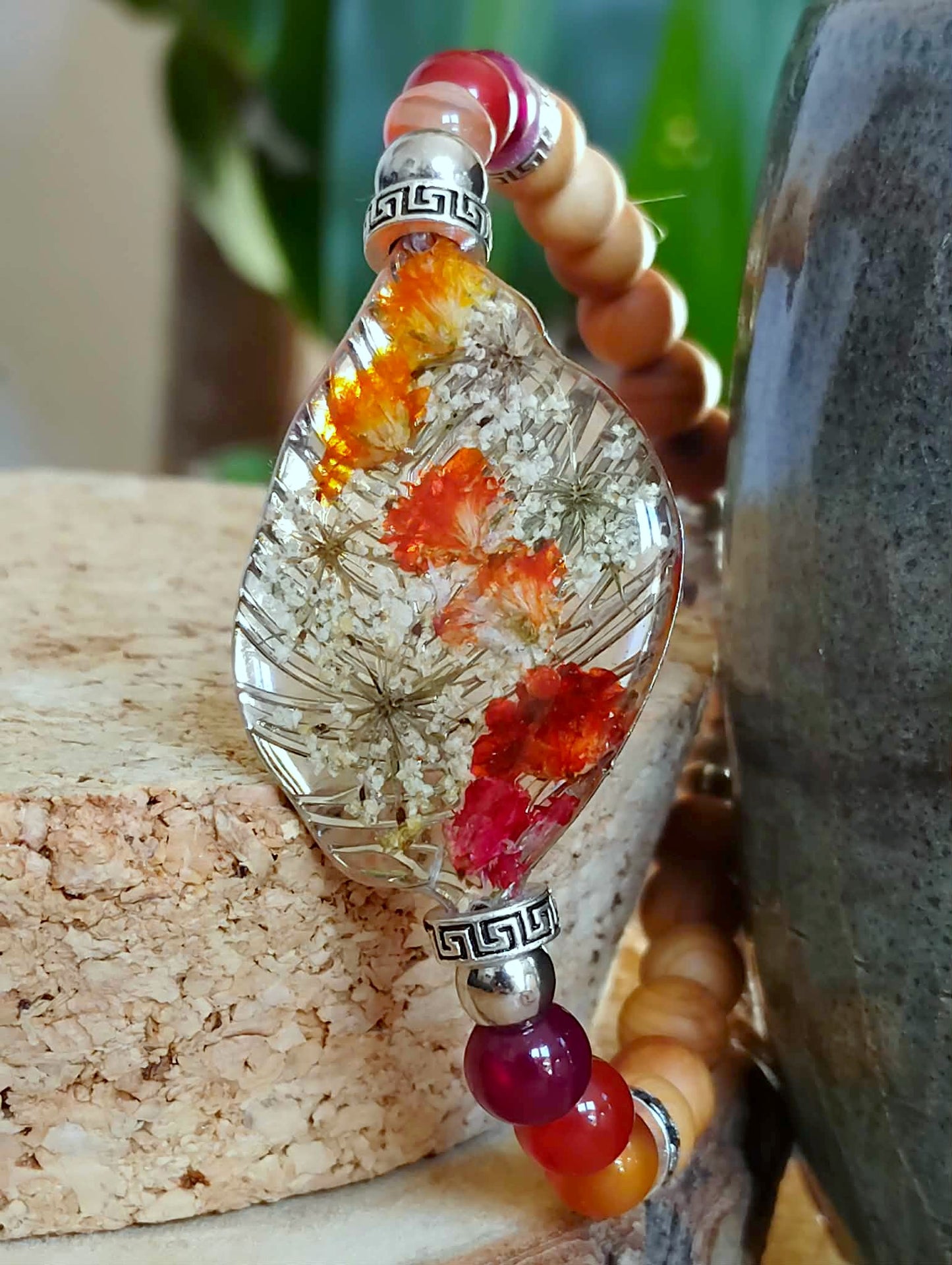 Bracelet Gypsophile Fleur de carotte Agate