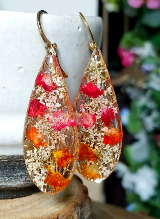 Boucles d'oreille Fleur de carotte Gypsophiles