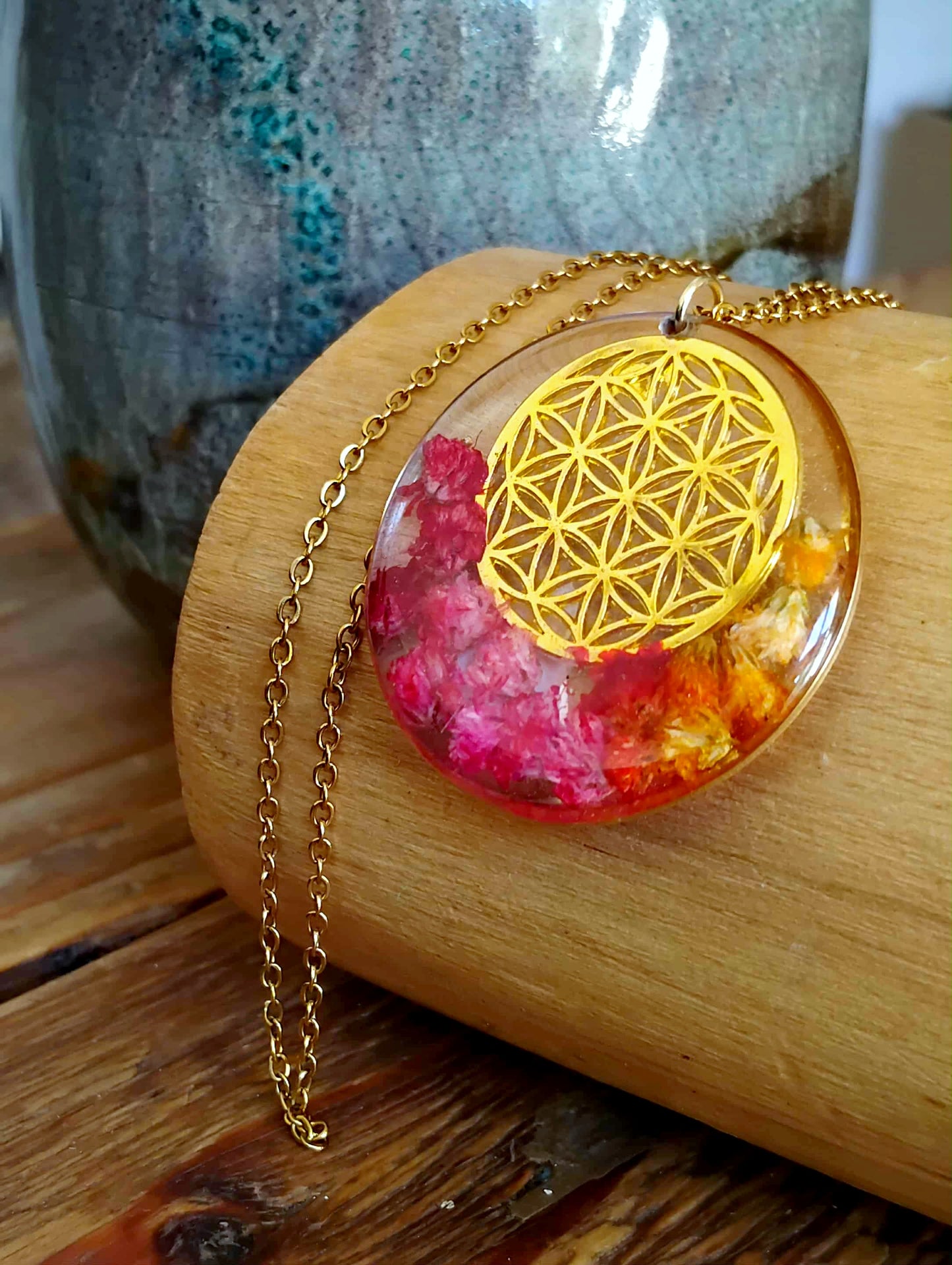 Collier Fleur de vie Gypsophiles