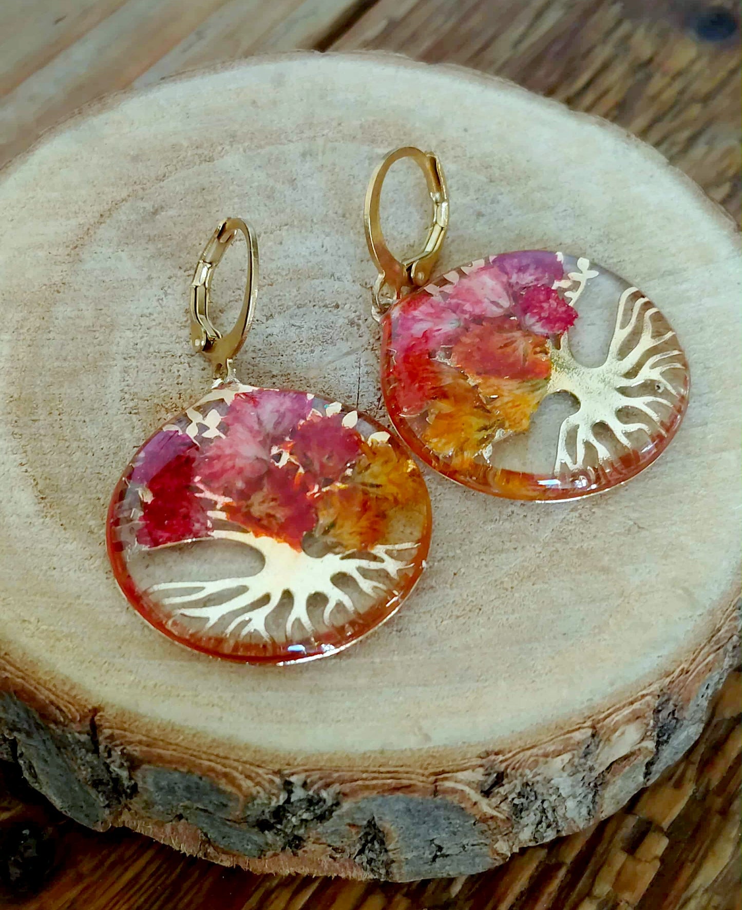 Boucles d'oreille Fleur de carotte Gypsophiles