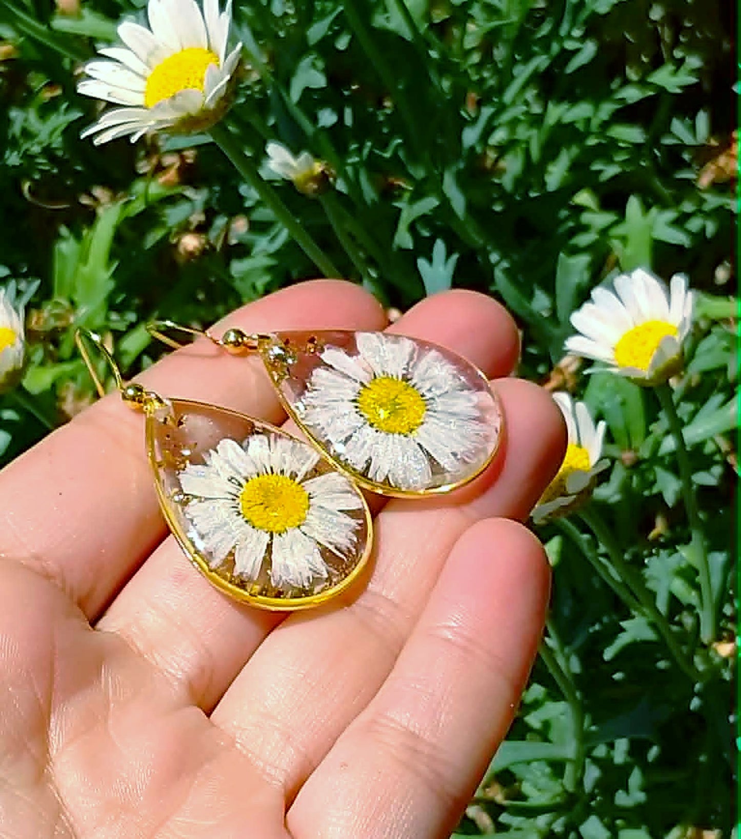 Boucles d'oreille Pâquerette