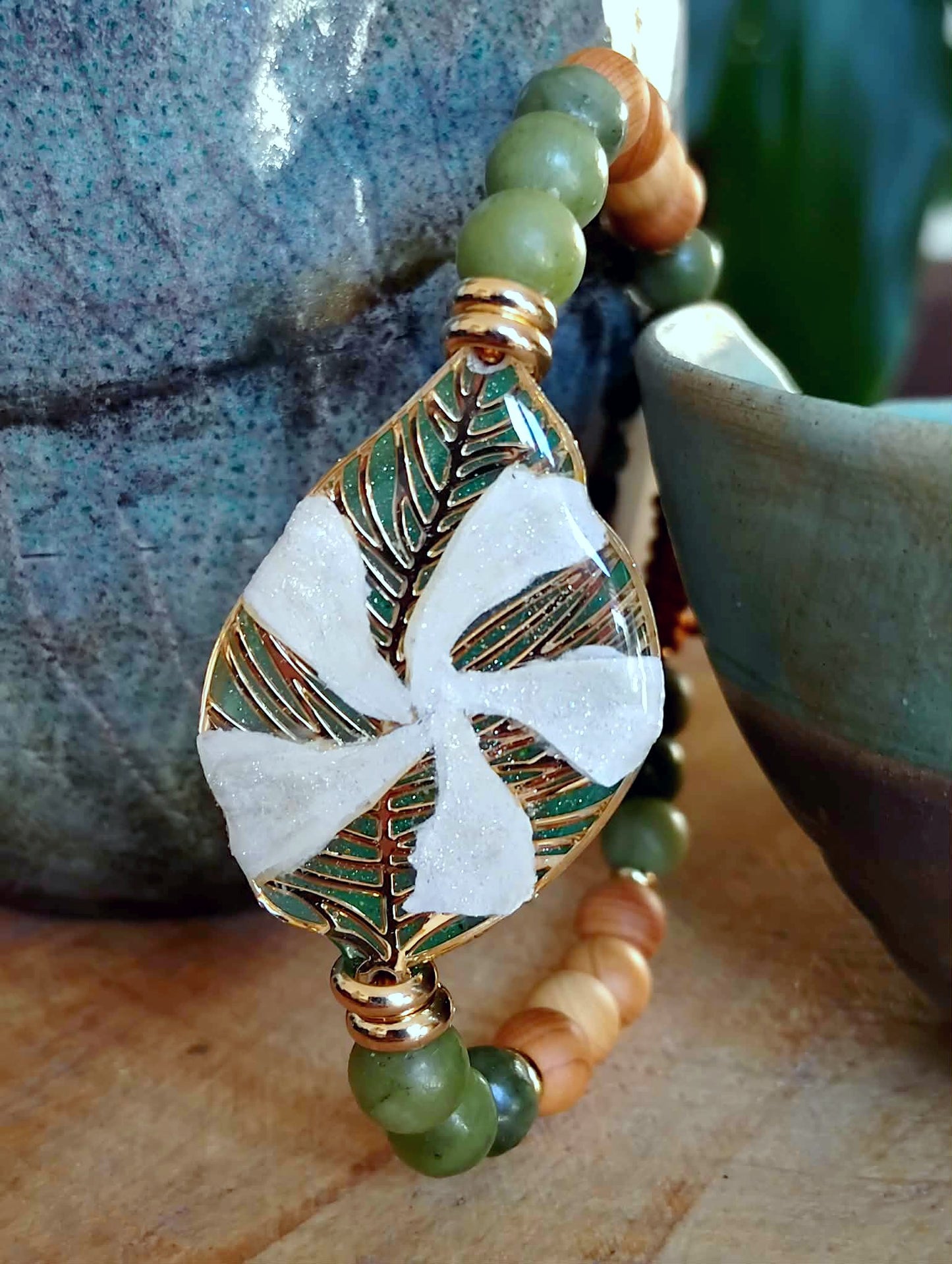 Bracelet Fleur de Jasmin Jade