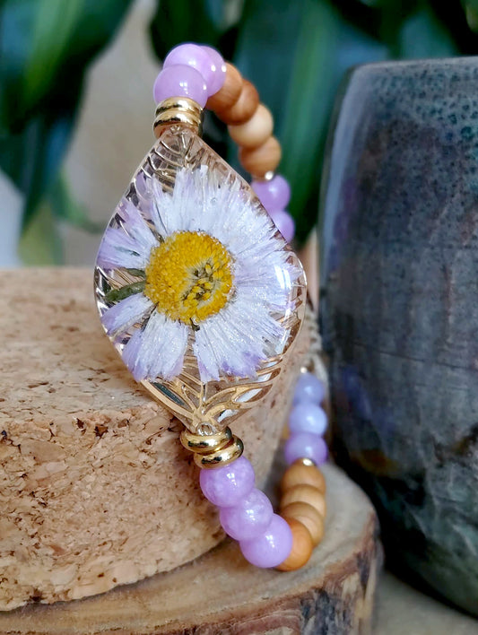 Bracelet Pâquerette Quartz rose