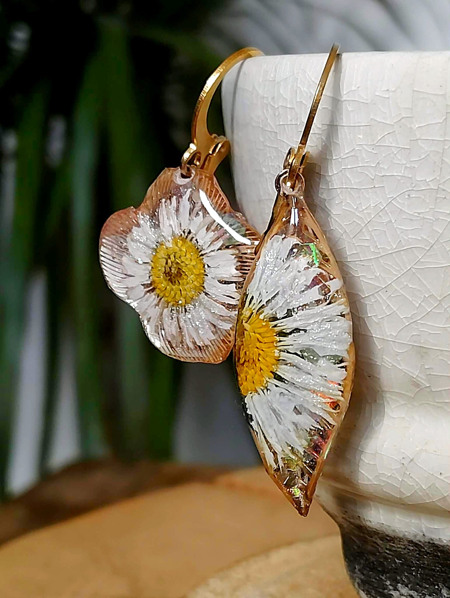 Boucles d'oreille Asymétrique Pâquerette