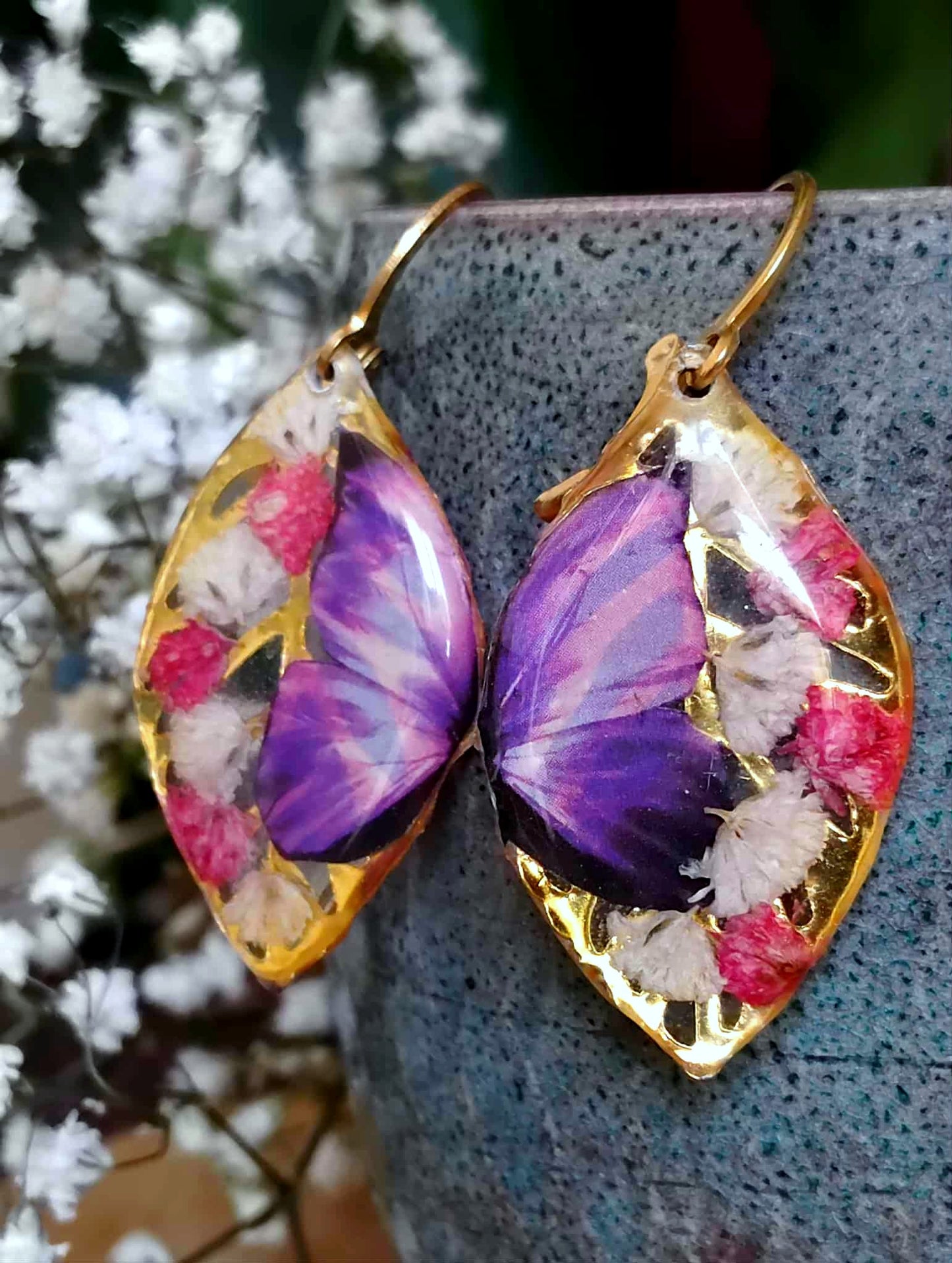 Boucles d'oreille, Gypsophiles