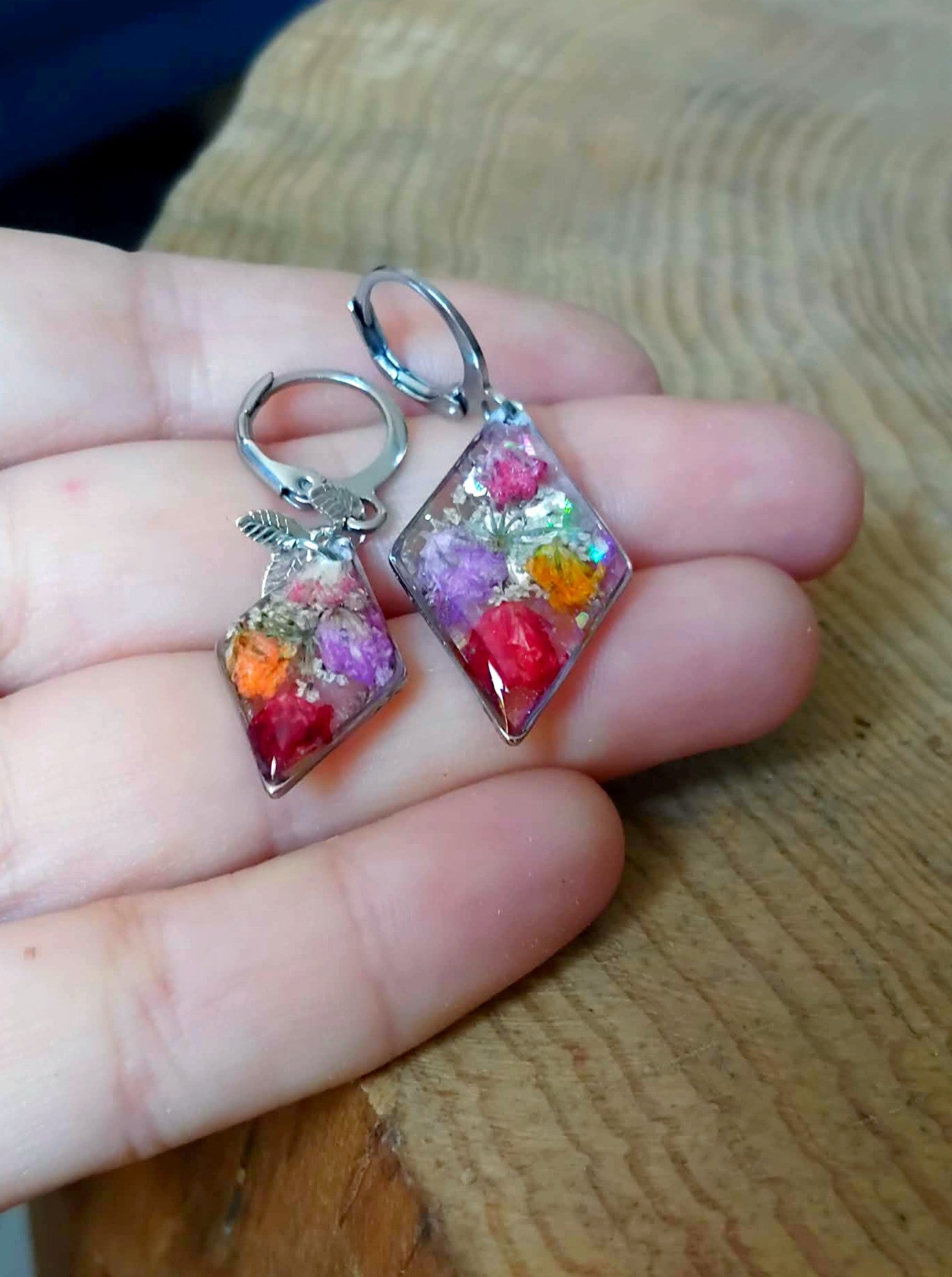 Boucles d'oreille Asymétrique Gypsophiles