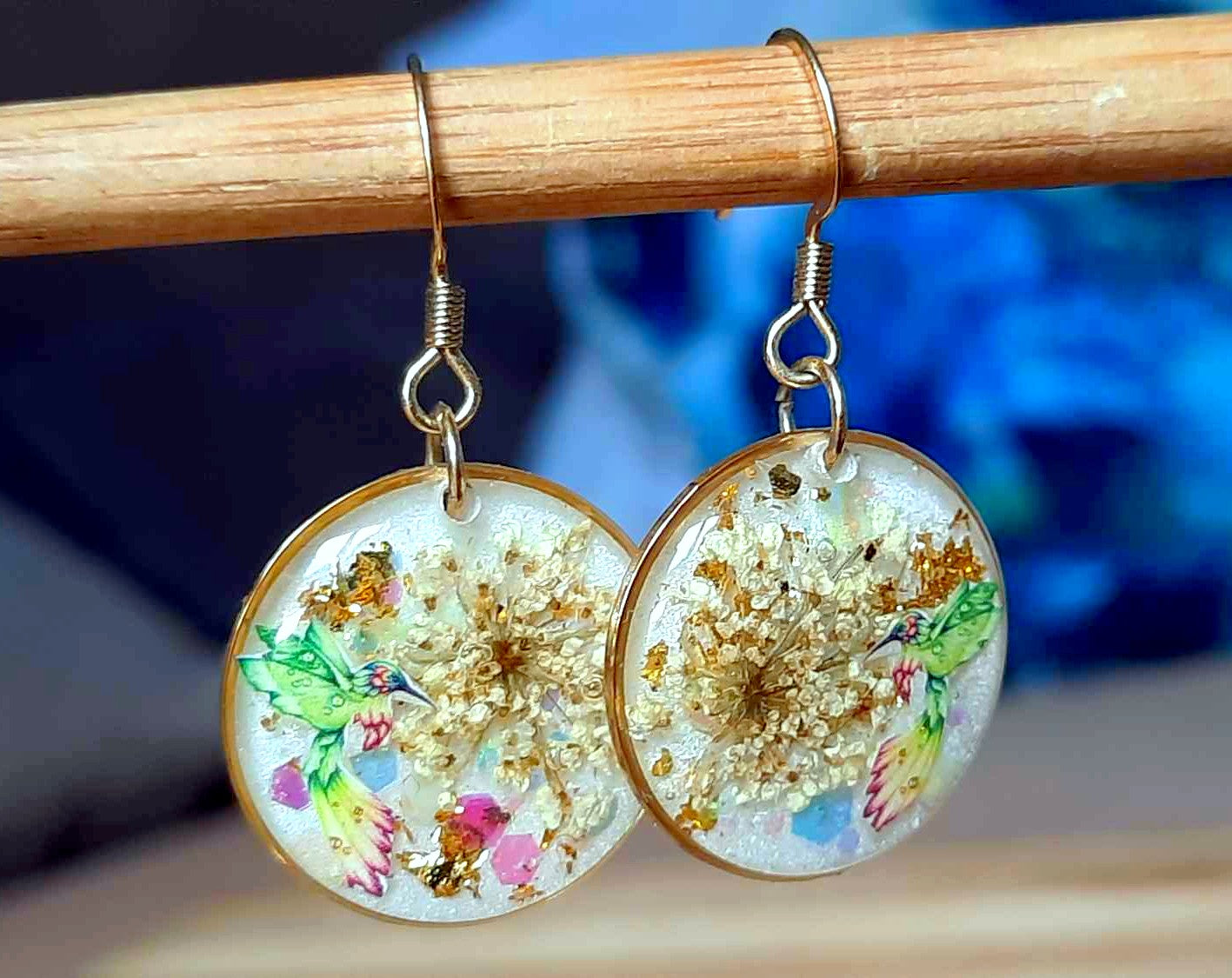 Boucles d'oreille , Fleur de carotte