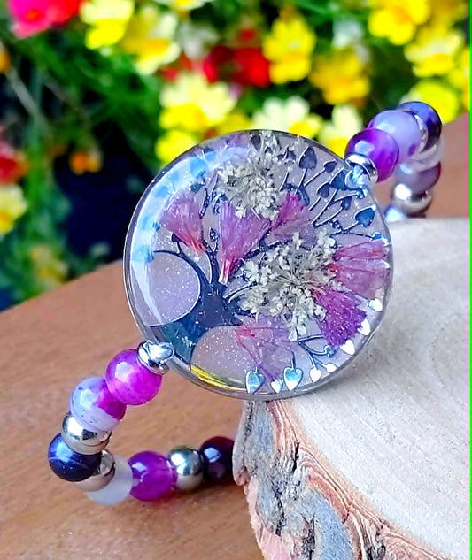 Bracelet, Arbre de vie Statices Fleur de carotte