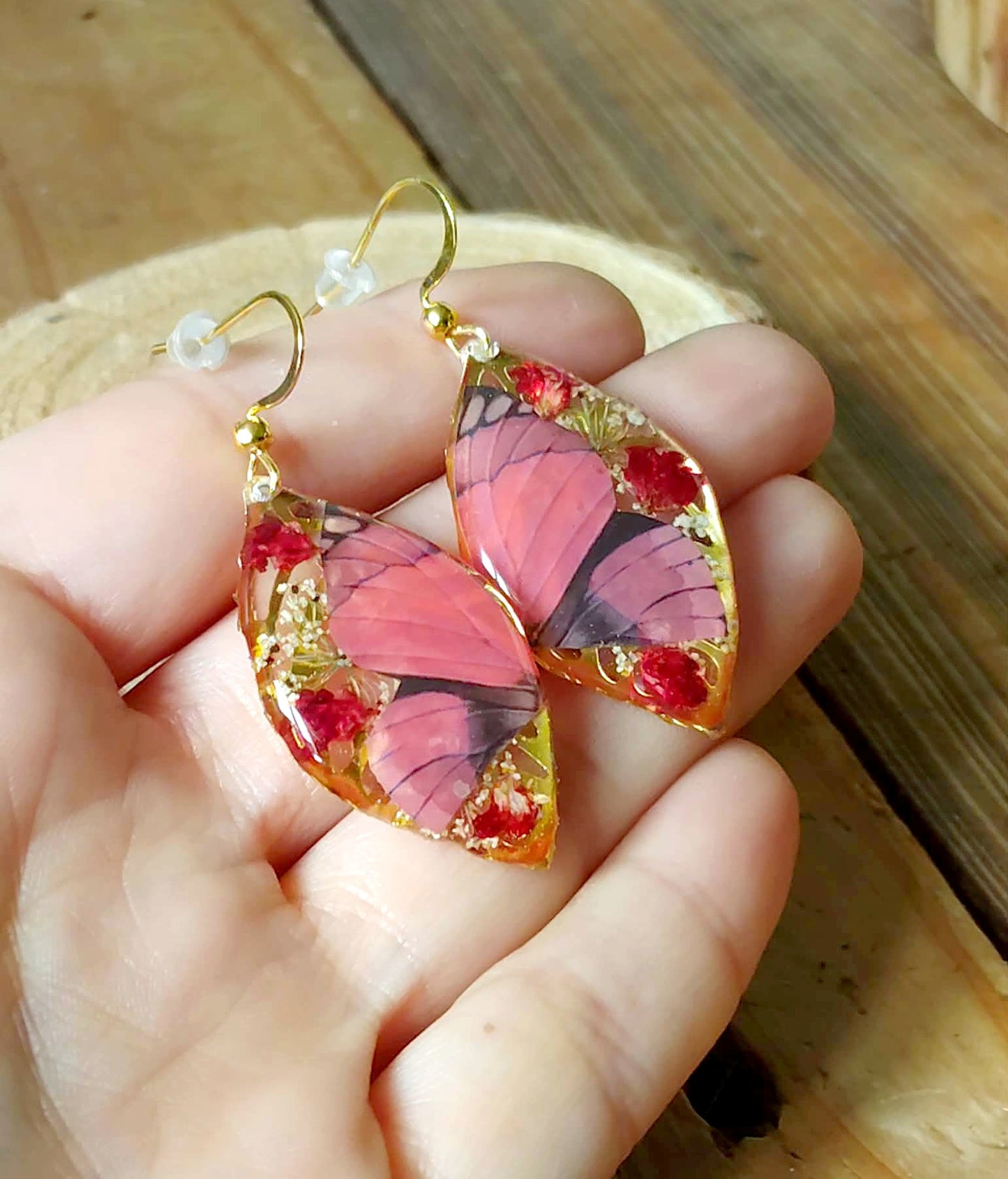 Boucles d'oreille Fleur de carotte Gypsophiles