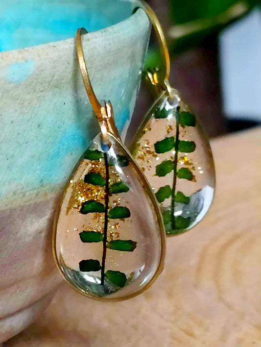 Boucles d'oreille Fougère