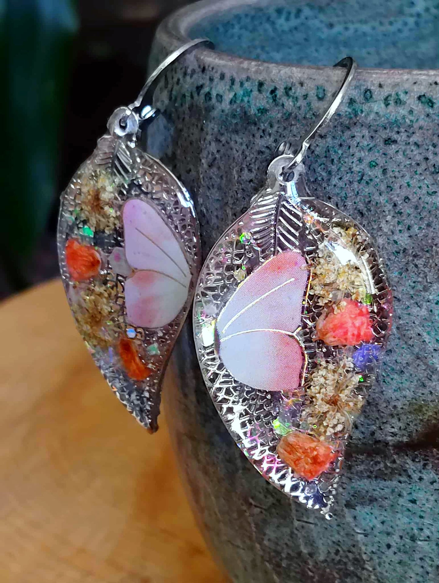 Boucles d'oreille, Fleur de carotte, Gypsophiles