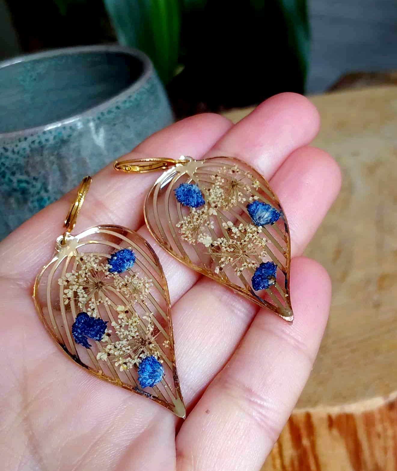 Boucles d'oreille Fleur de carotte Gypsophiles