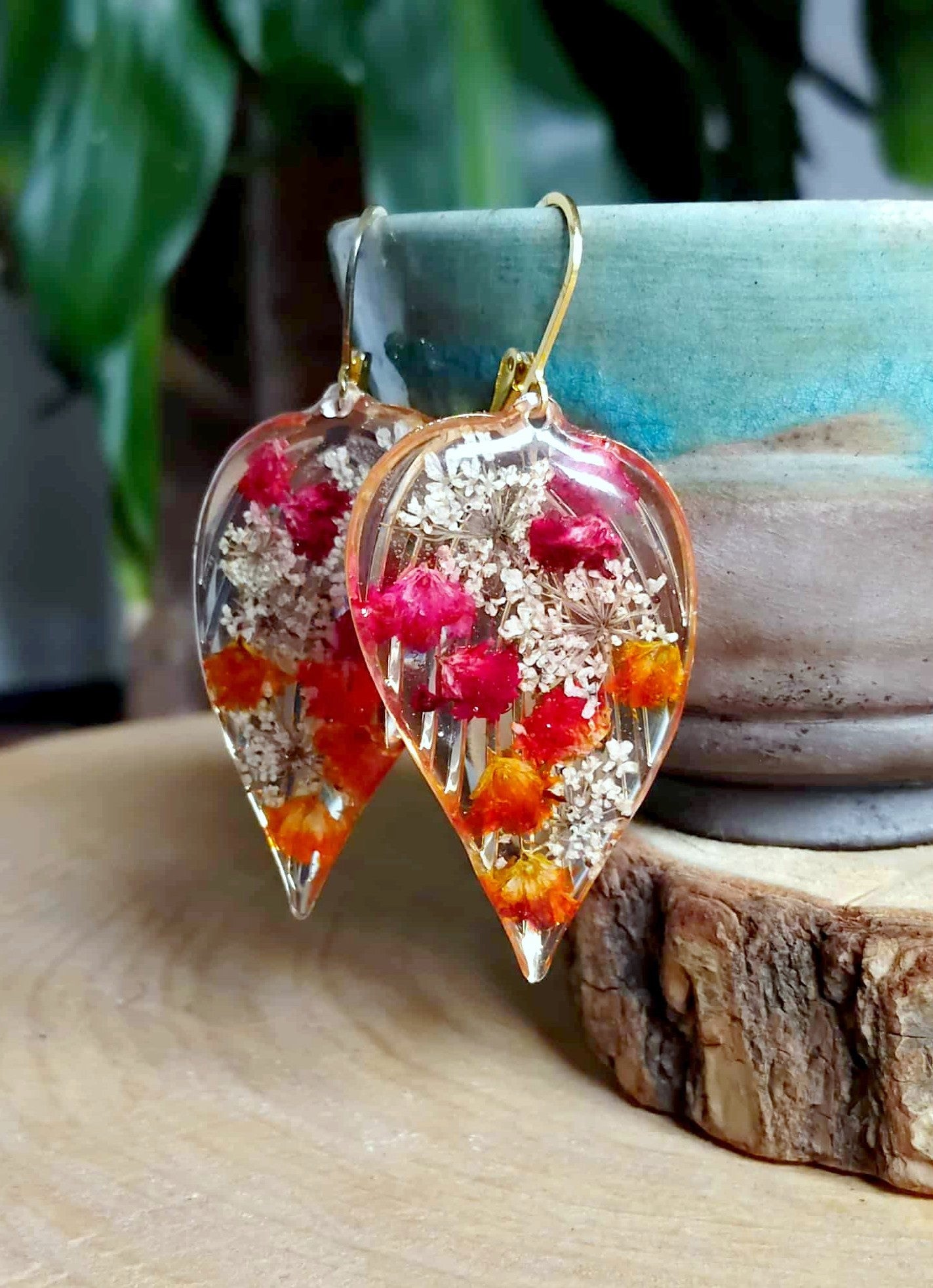 Boucles d'oreille Gypsophiles Fleur de carotte