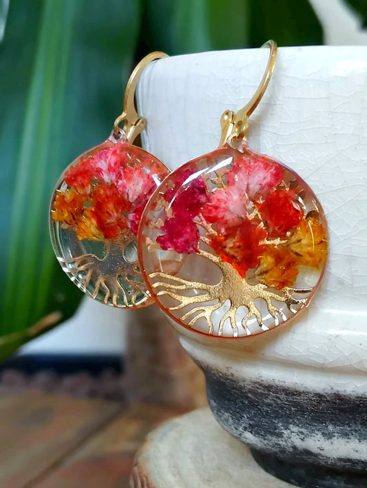 Boucles d'oreille Fleur de carotte Gypsophiles