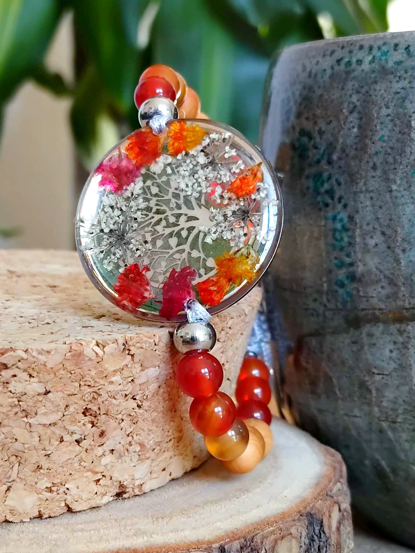 Bracelet Gypsophile Fleur de carotte Agate