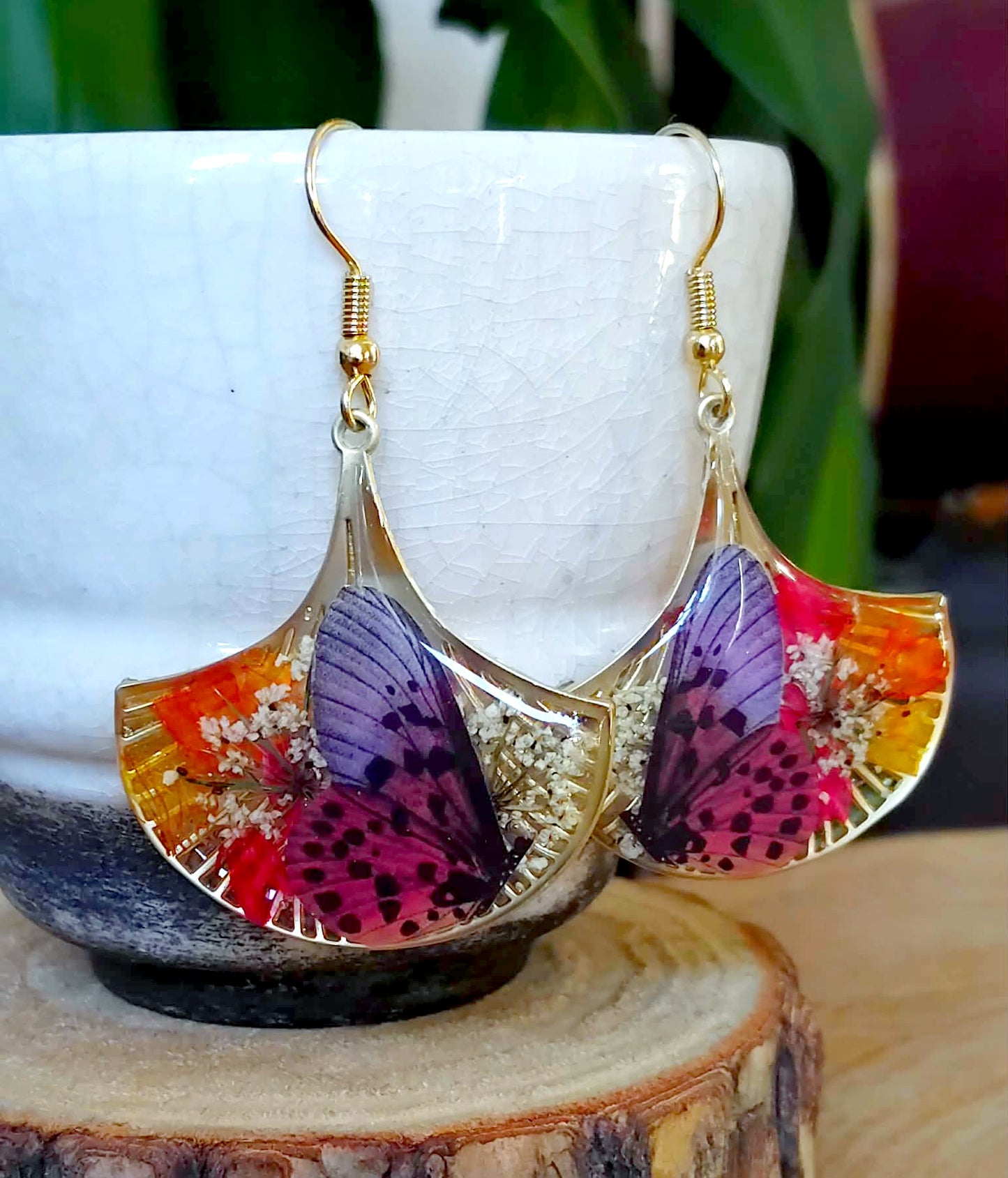 Boucles d'oreille Fleur de carotte Statices sinué