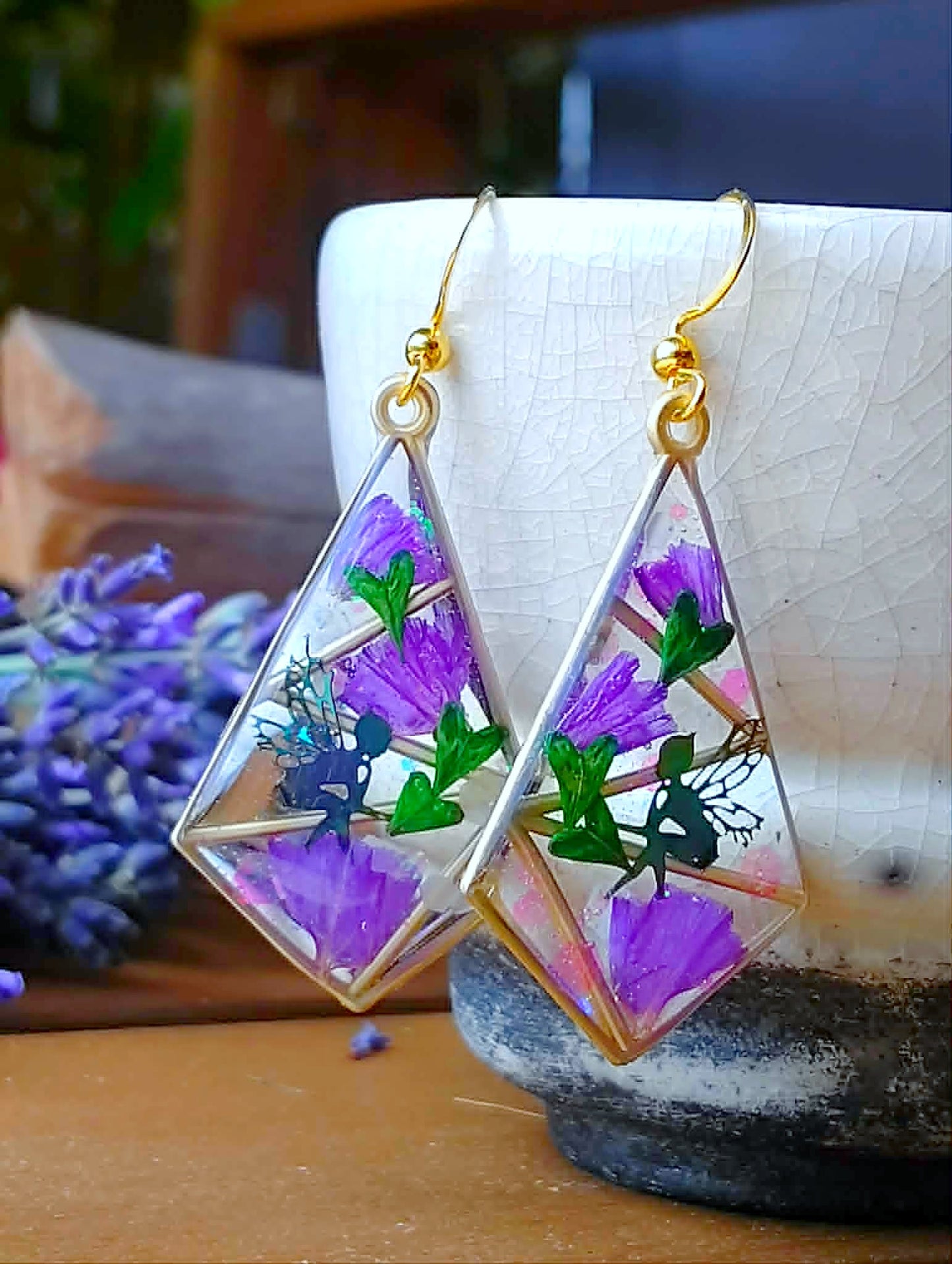 Boucles d'oreille Statices et Bourse à pasteur