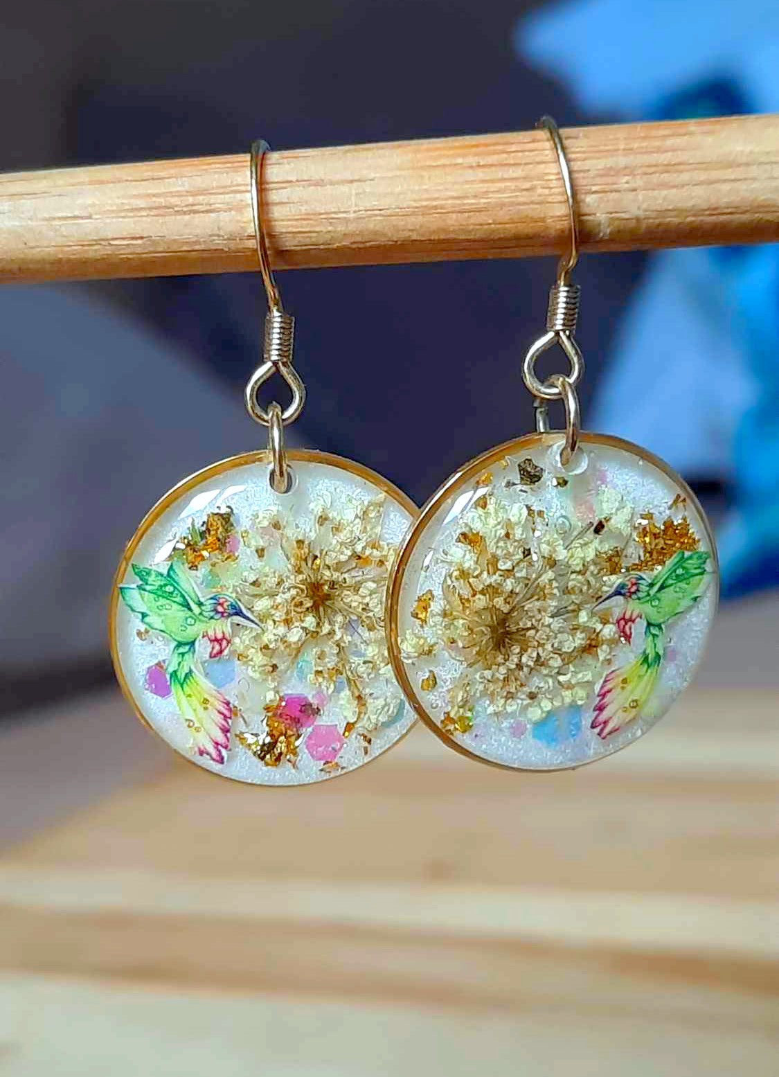 Boucles d'oreille , Fleur de carotte