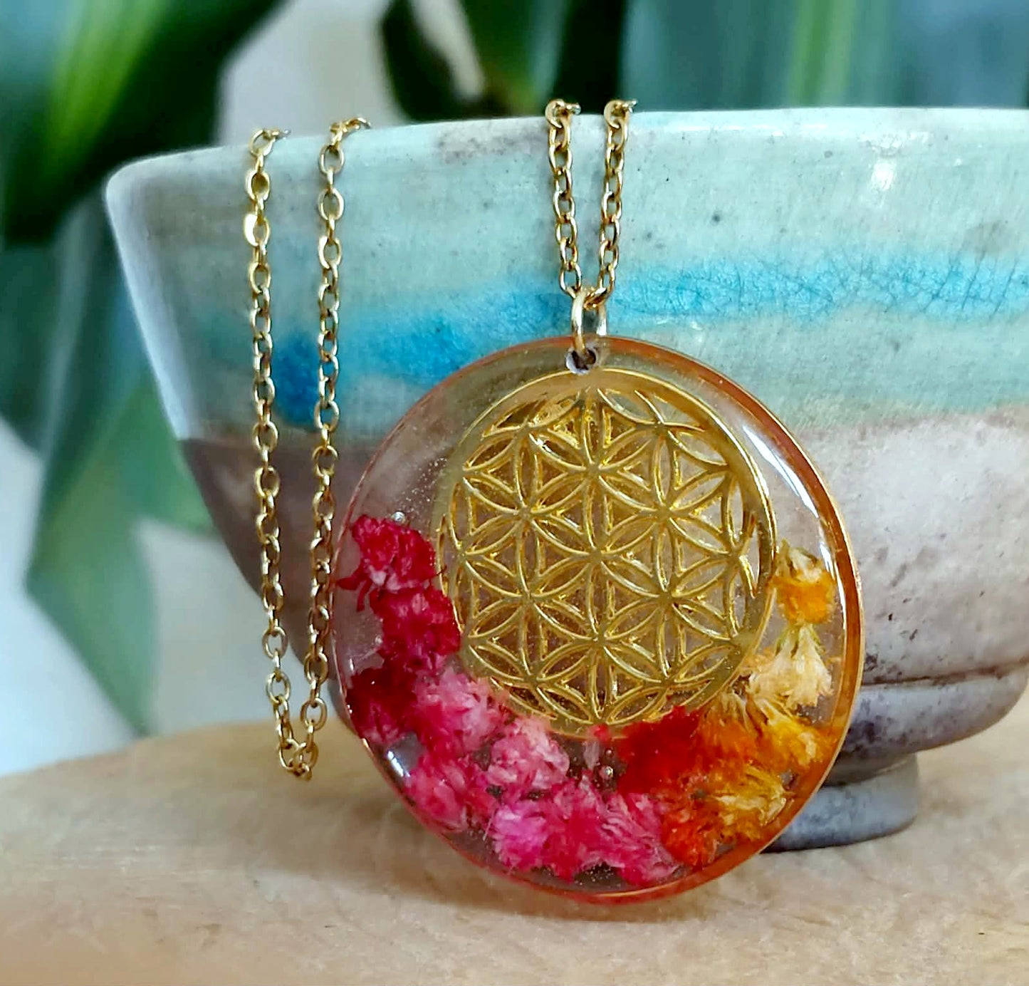 Collier Fleur de vie Gypsophiles