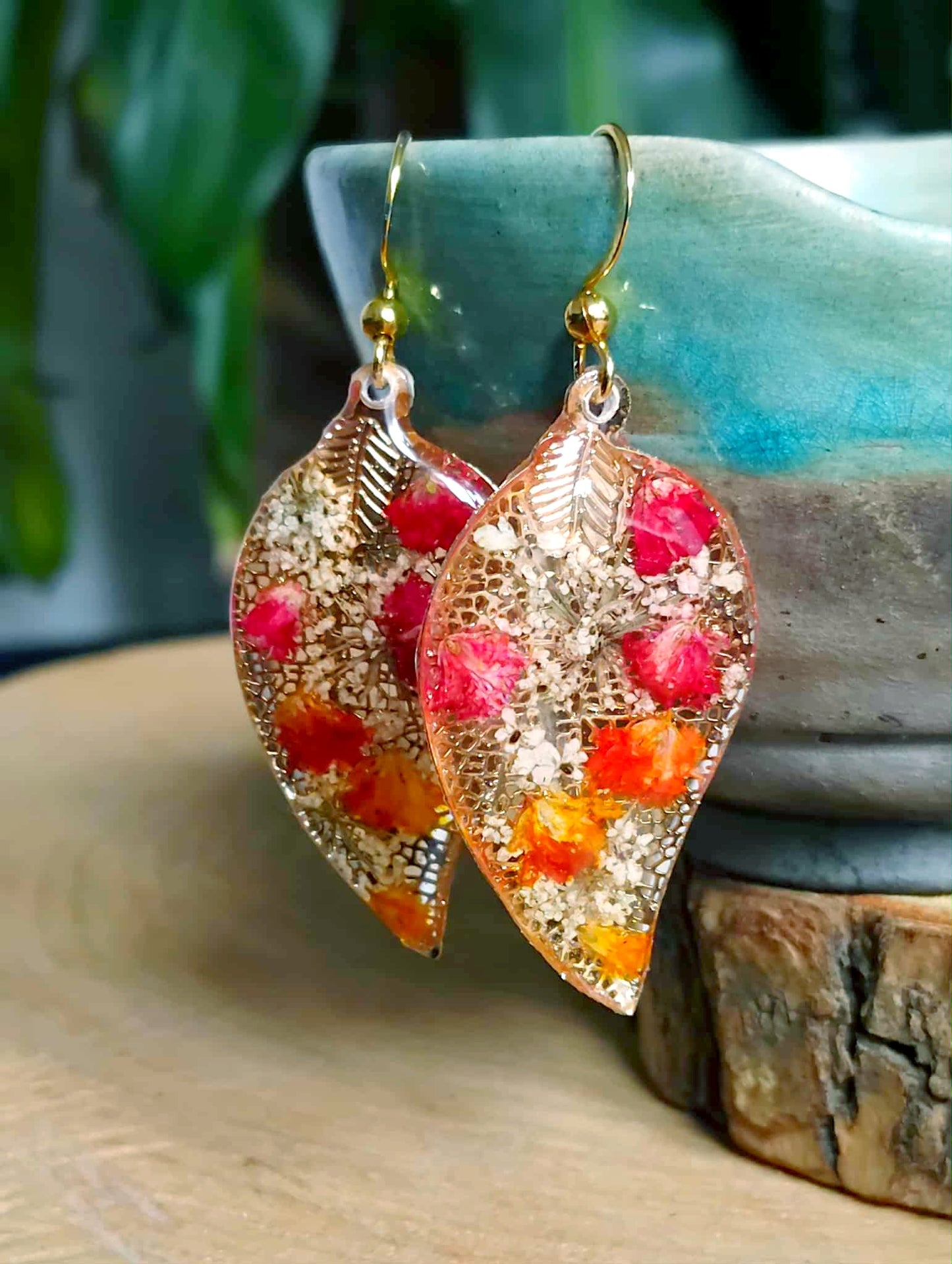 Boucles d'oreille Gypsophiles Fleur de carotte