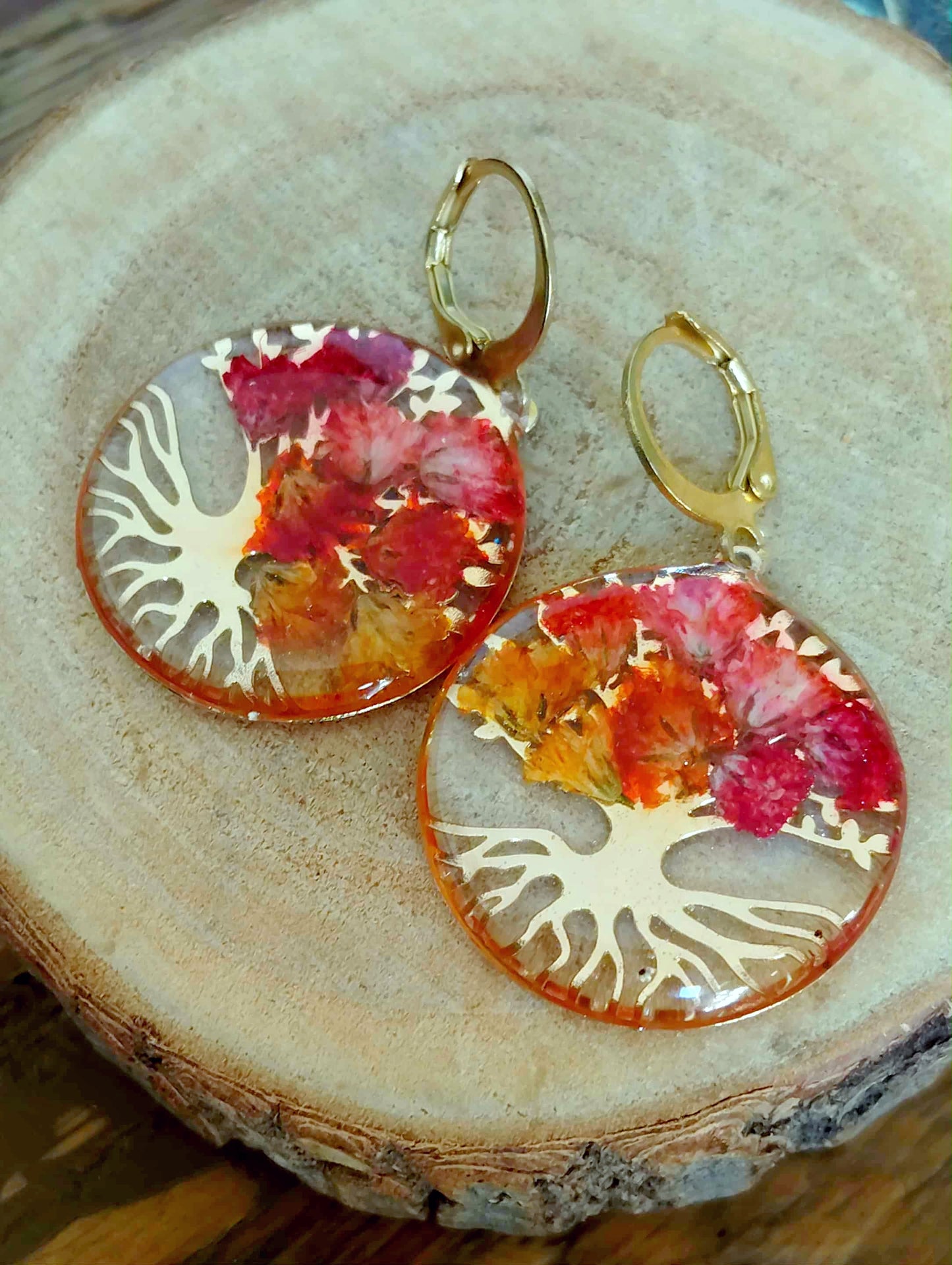 Boucles d'oreille Fleur de carotte Gypsophiles