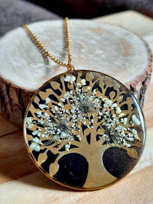 Collier, Arbre de vie, Fleur de carotte