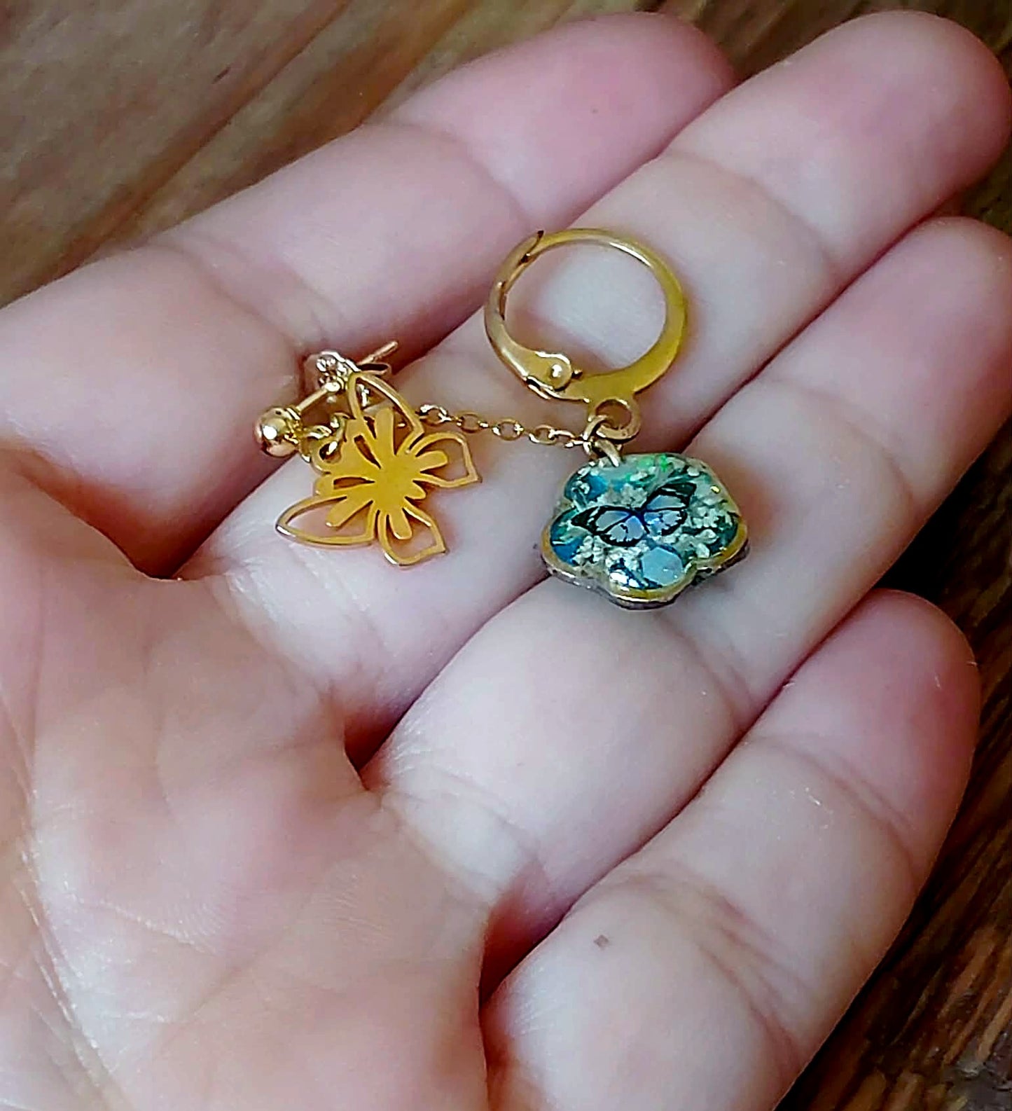 Boucles d'oreille Double piercing Fleur de carotte