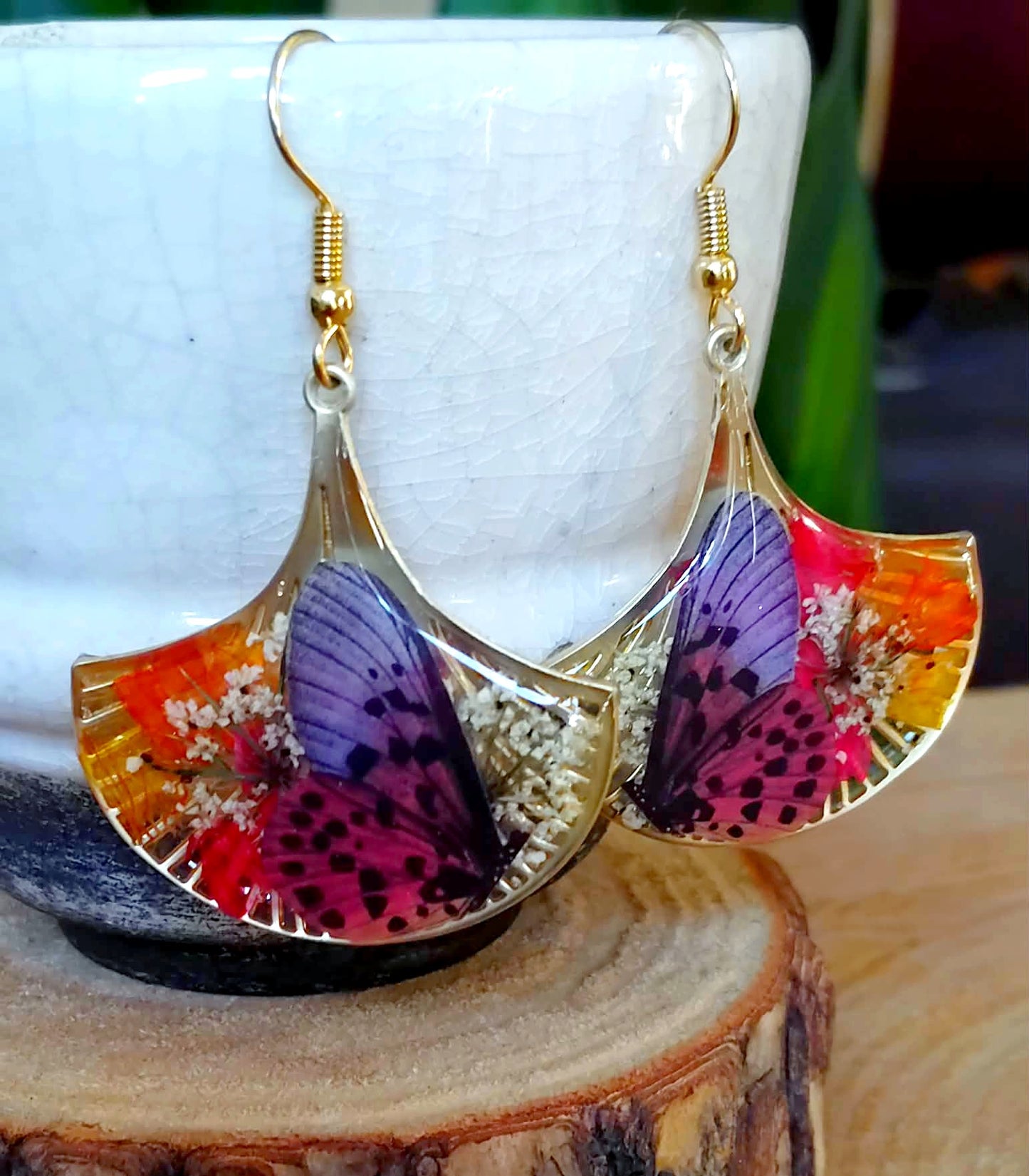 Boucles d'oreille Fleur de carotte Statices sinué