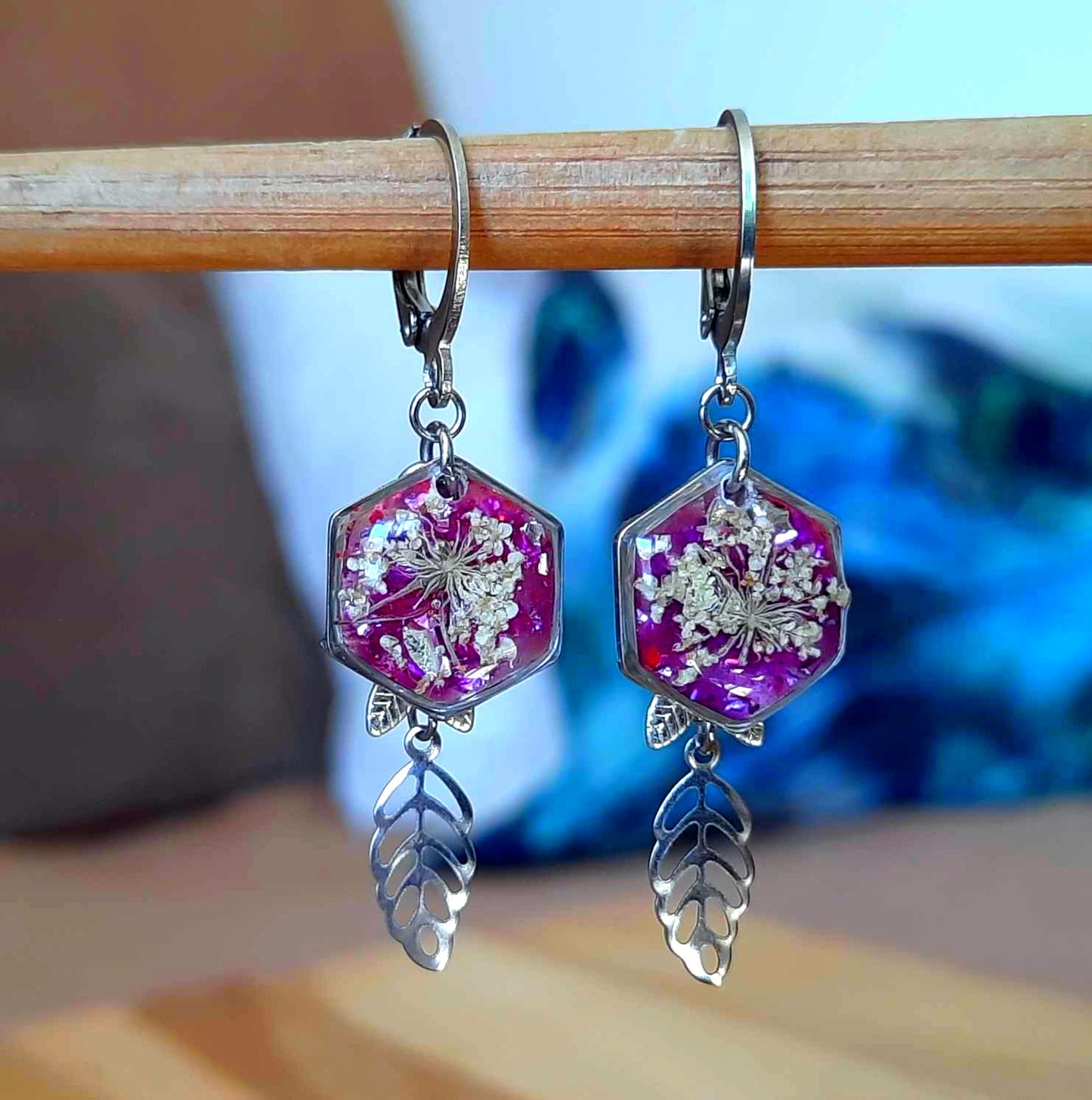 Boucles d'oreille, Fleur de carotte