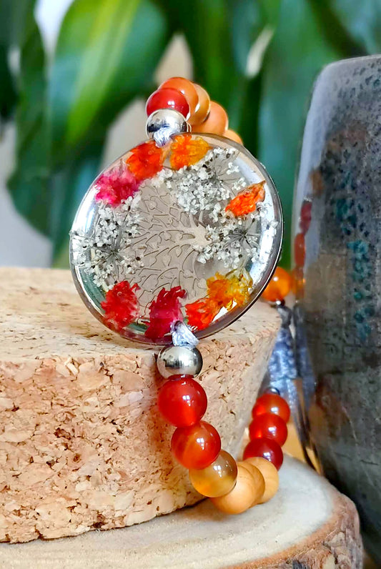 Bracelet Gypsophile Fleur de carotte Agate