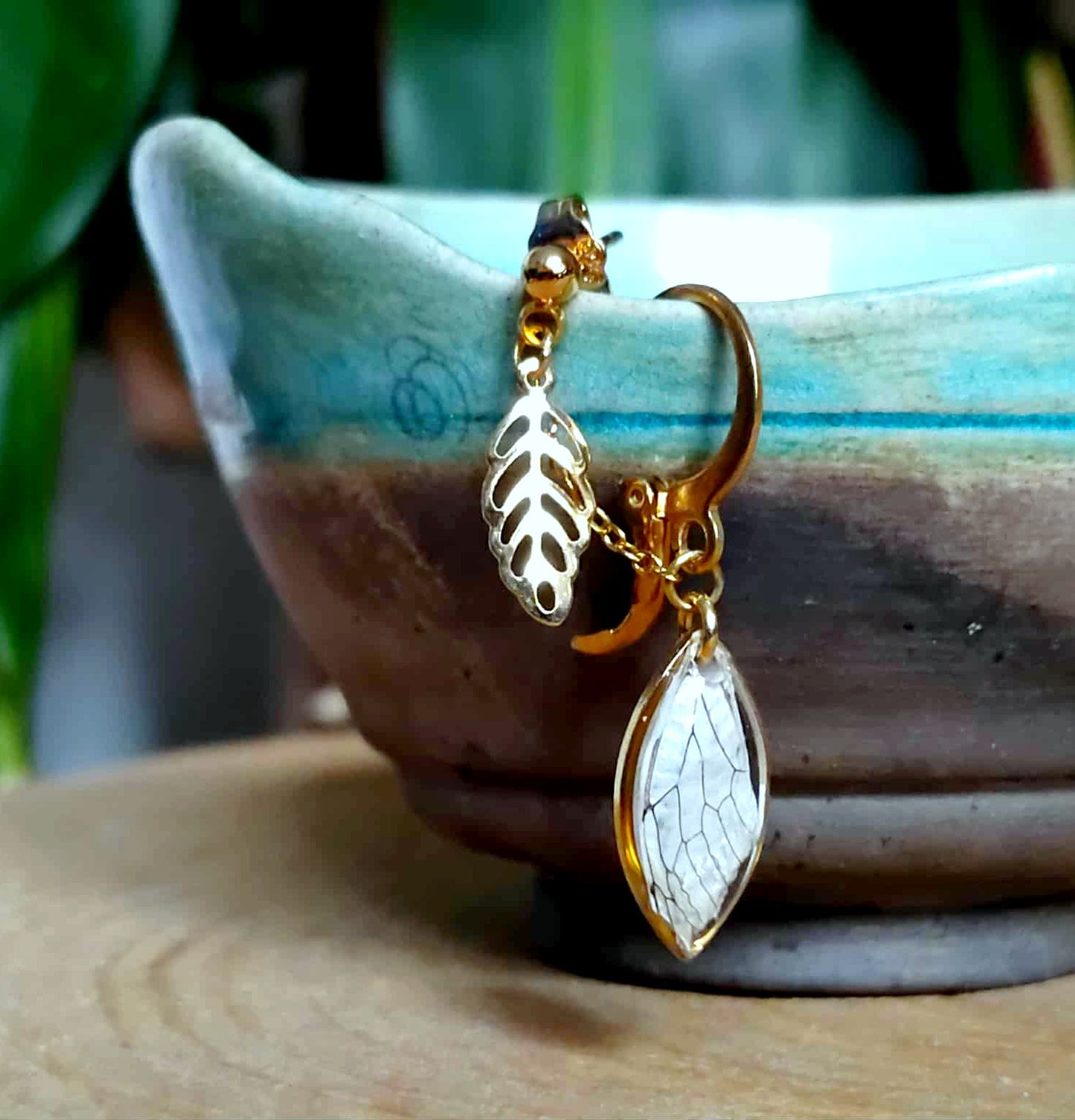 Boucles d'oreille Double piercing Aile de Cigale