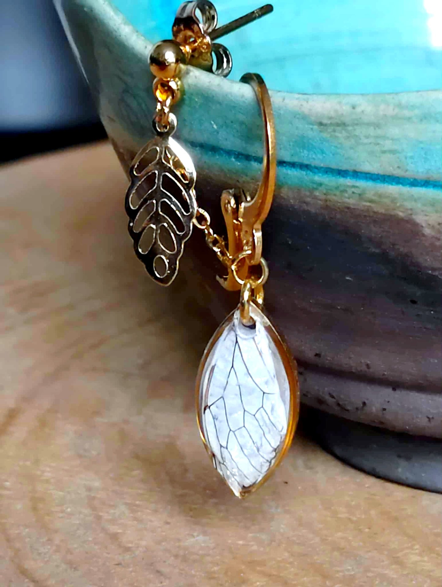 Boucles d'oreille Double piercing Aile de Cigale