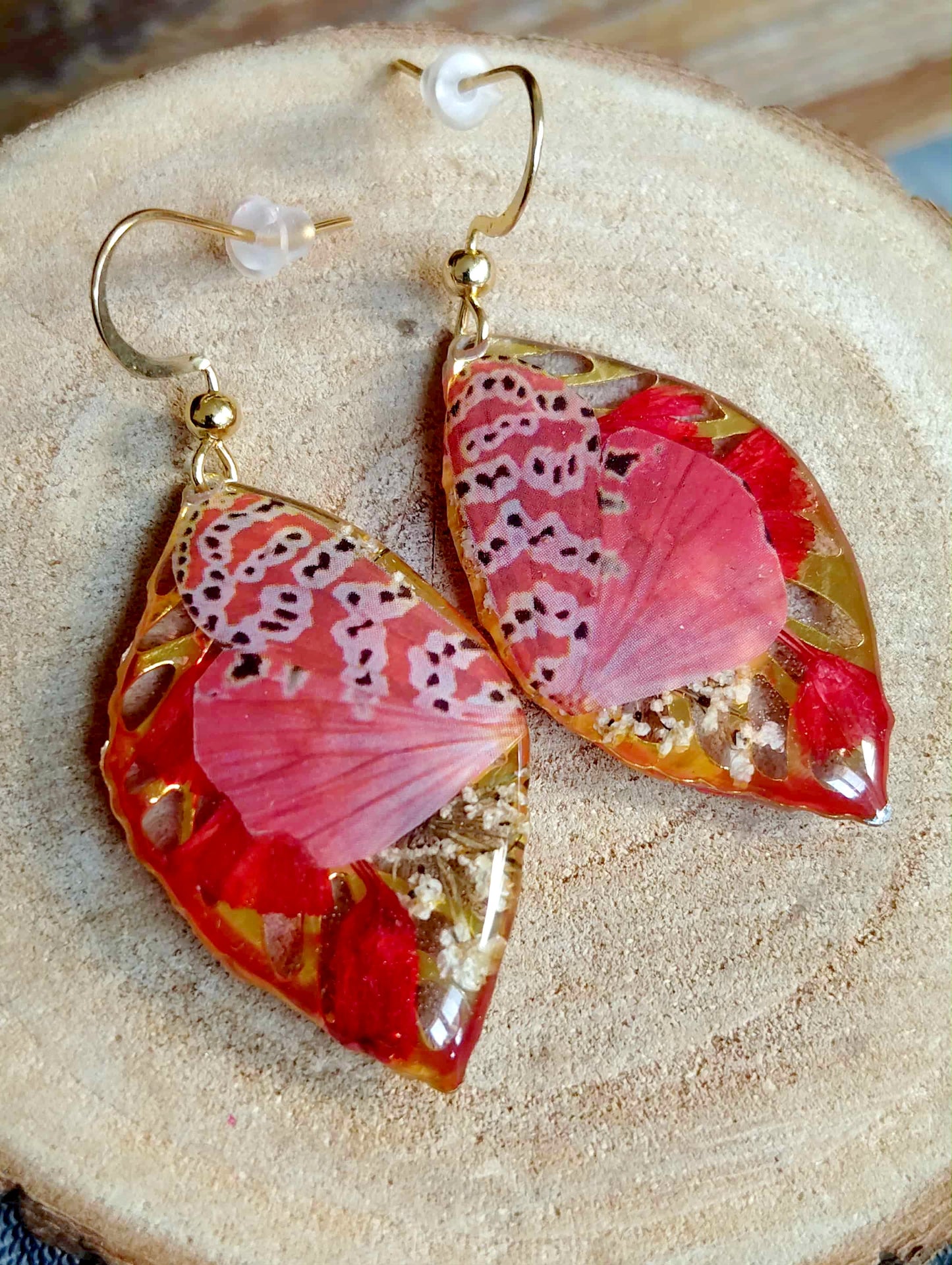 Boucles d'oreille Fleur de carotte Statice