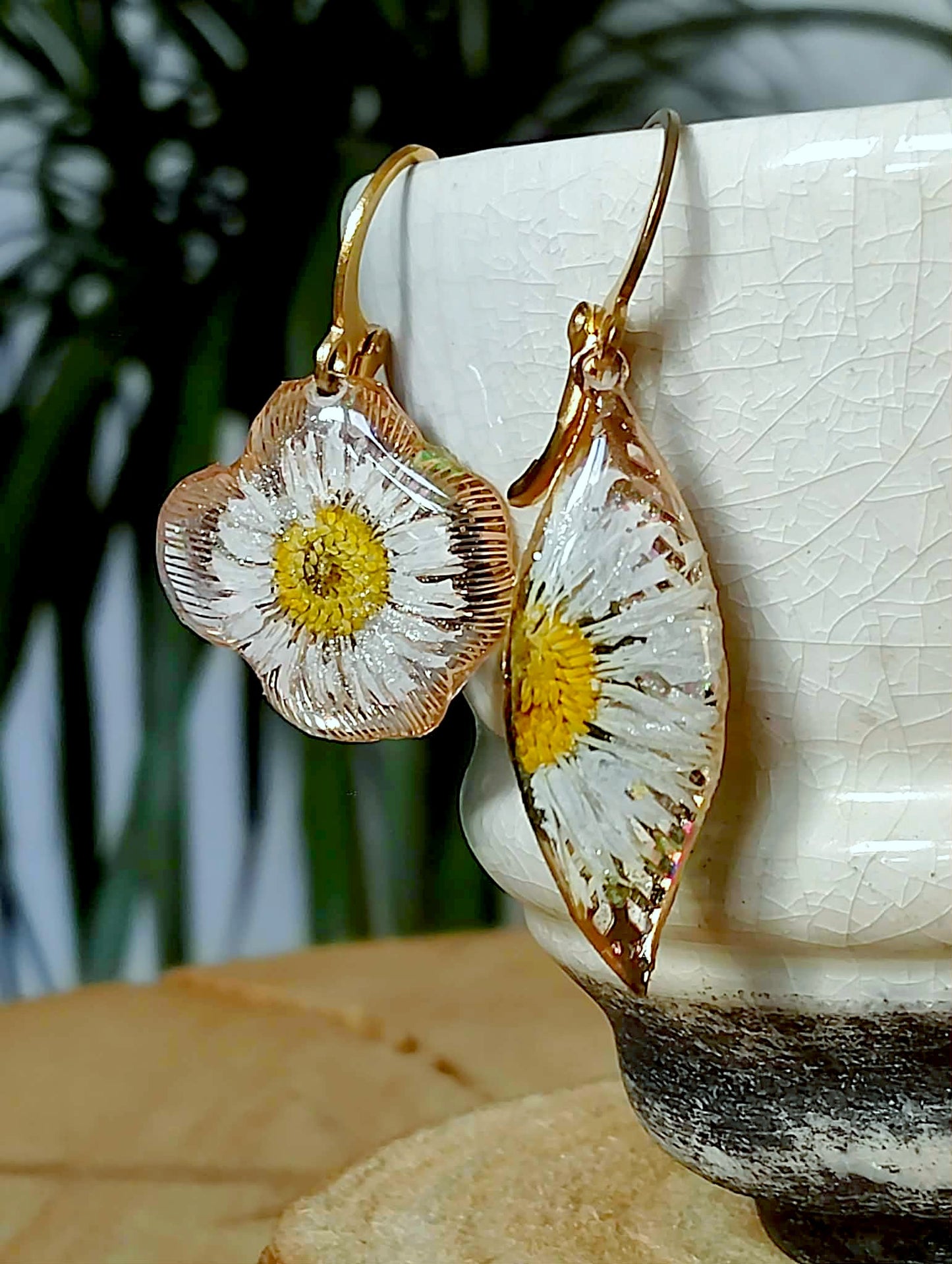 Boucles d'oreille Asymétrique Pâquerette