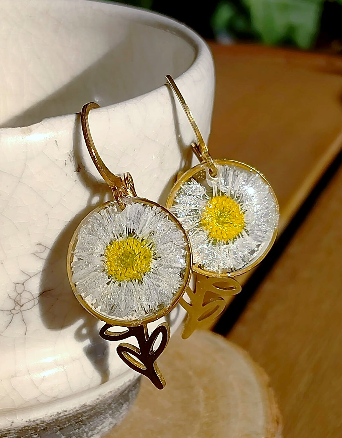 Boucles d'oreille Pâquerette