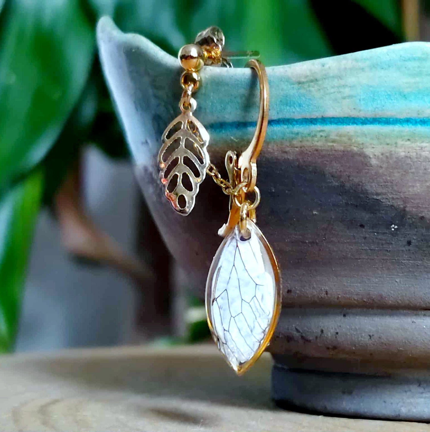 Boucles d'oreille Double piercing Aile de Cigale