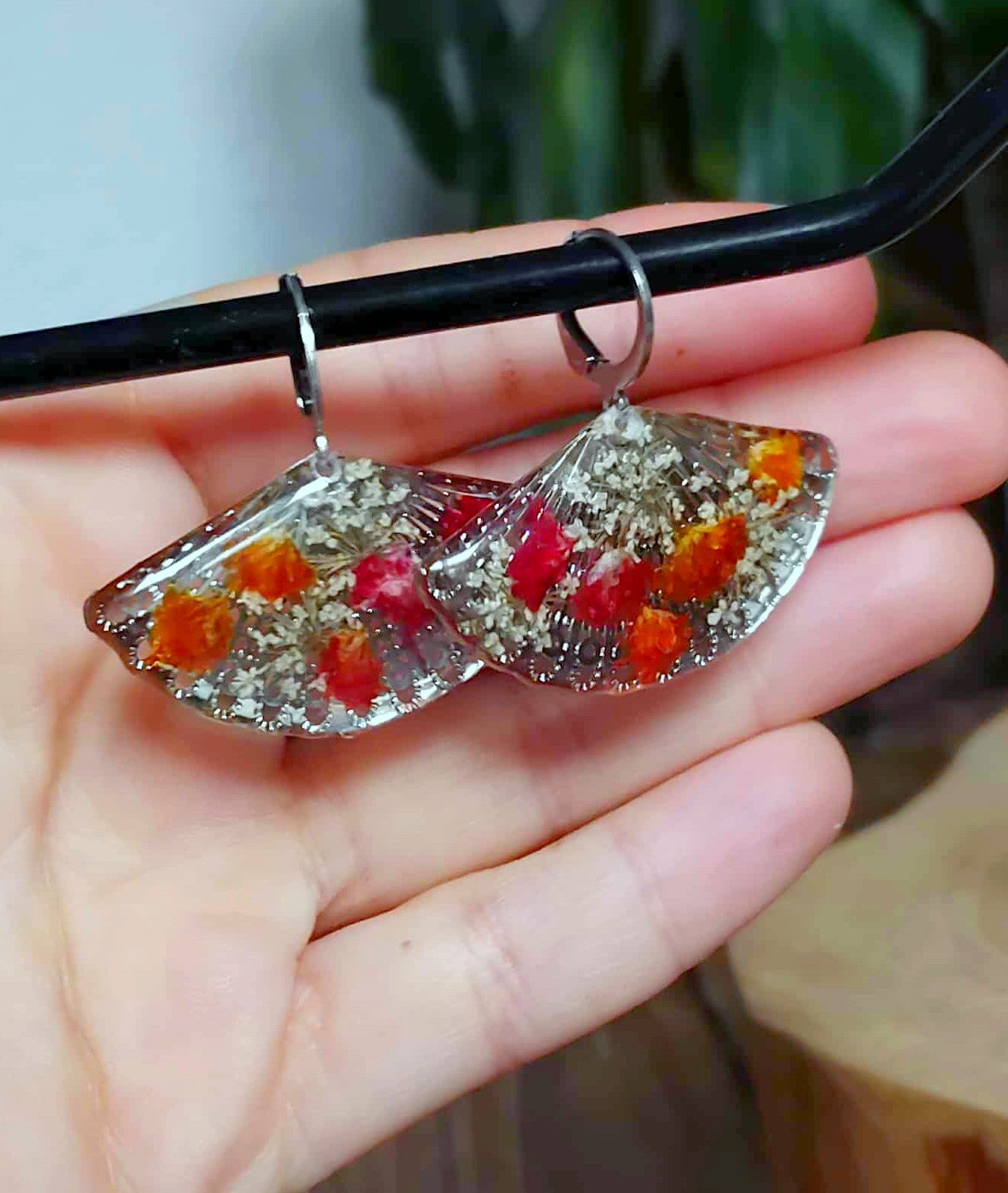 Boucles d'oreille Gypsophiles Fleur de carotte