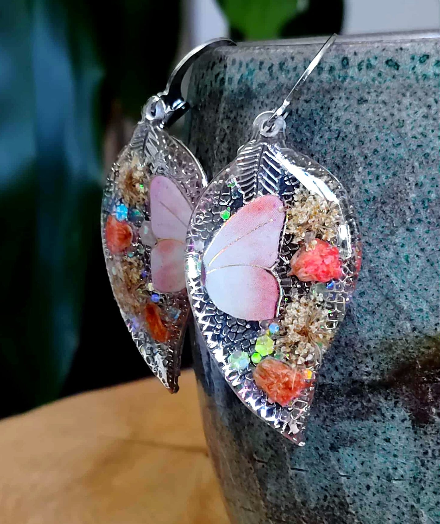 Boucles d'oreille, Fleur de carotte, Gypsophiles