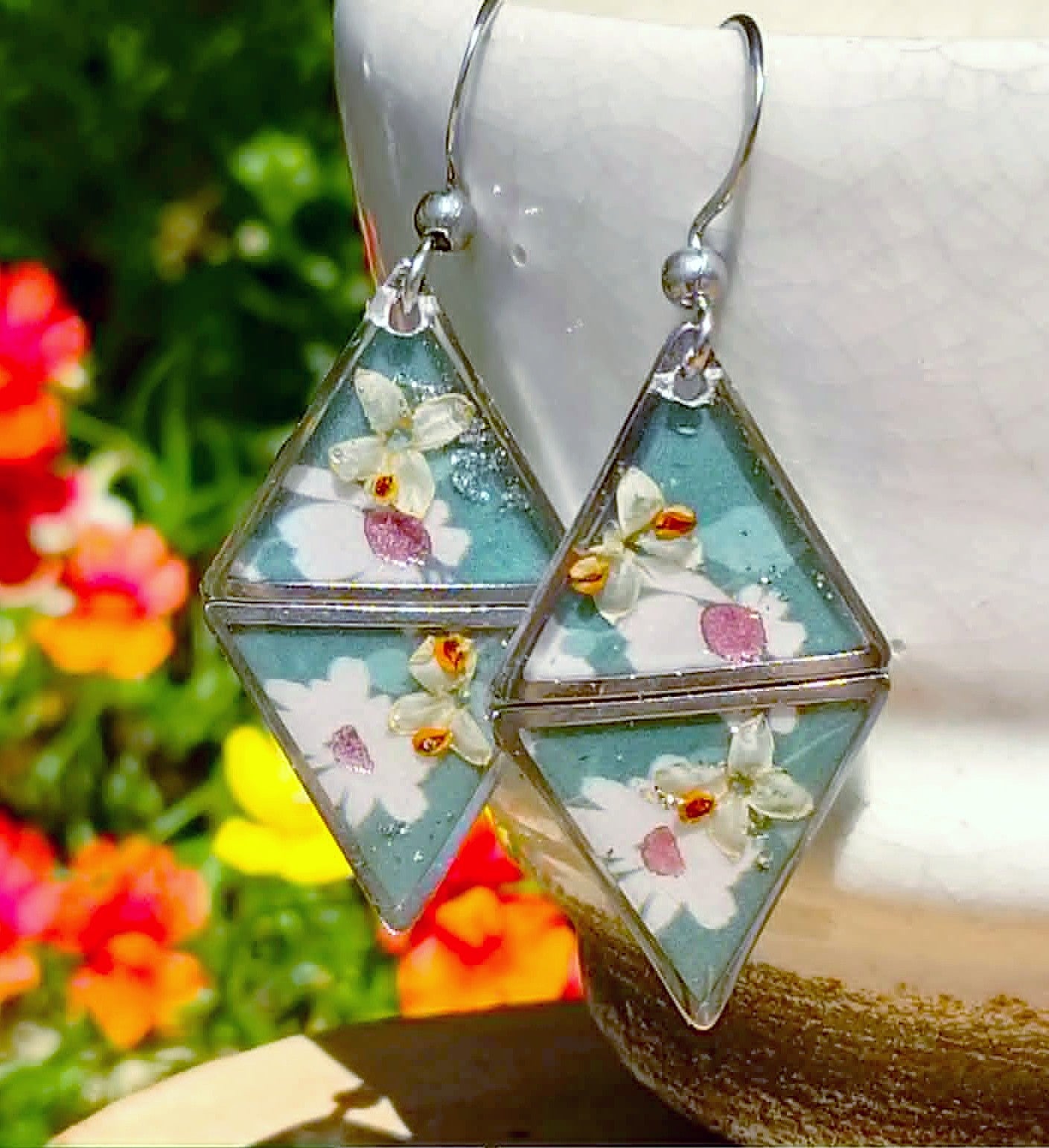Boucles d'oreille Fleur d'olivier